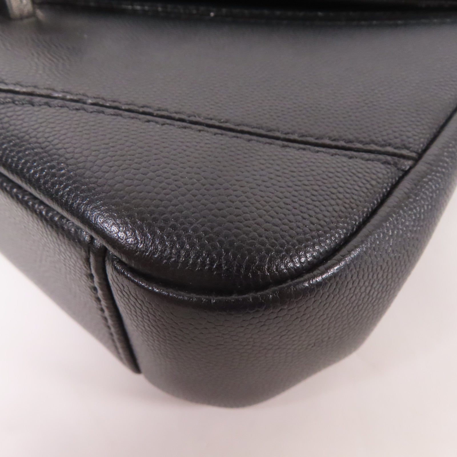 CHANEL 牛皮皮革Shoulder Bag銀扣鏈帶肩背袋