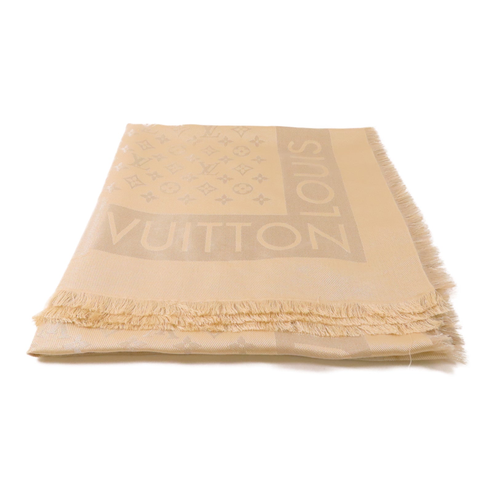 LOUIS VUITTON 絲質/Viscose Lock And Go Shine Scarf絲巾米色