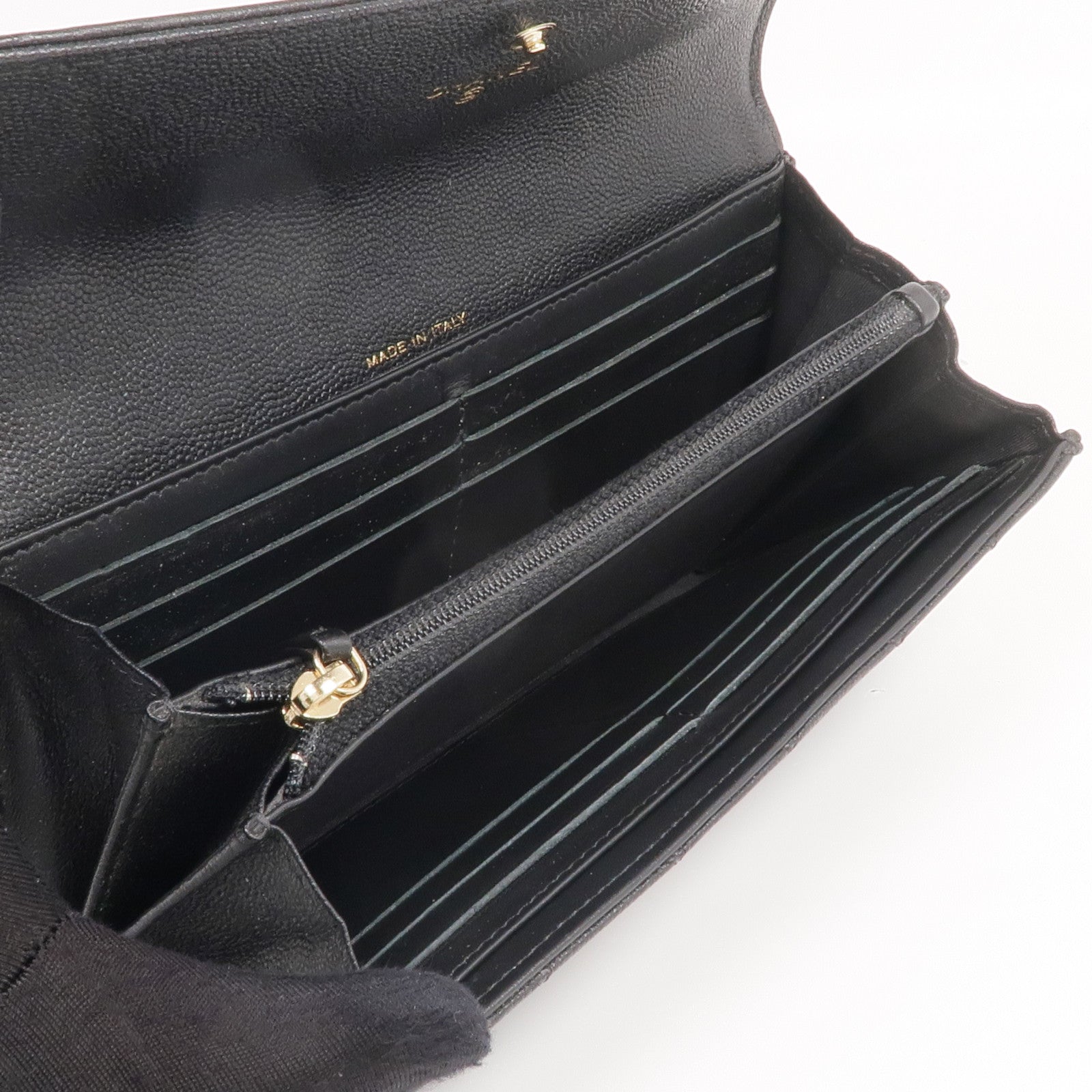 CHANEL 牛皮皮革Boy Long Wallet金扣長錢包