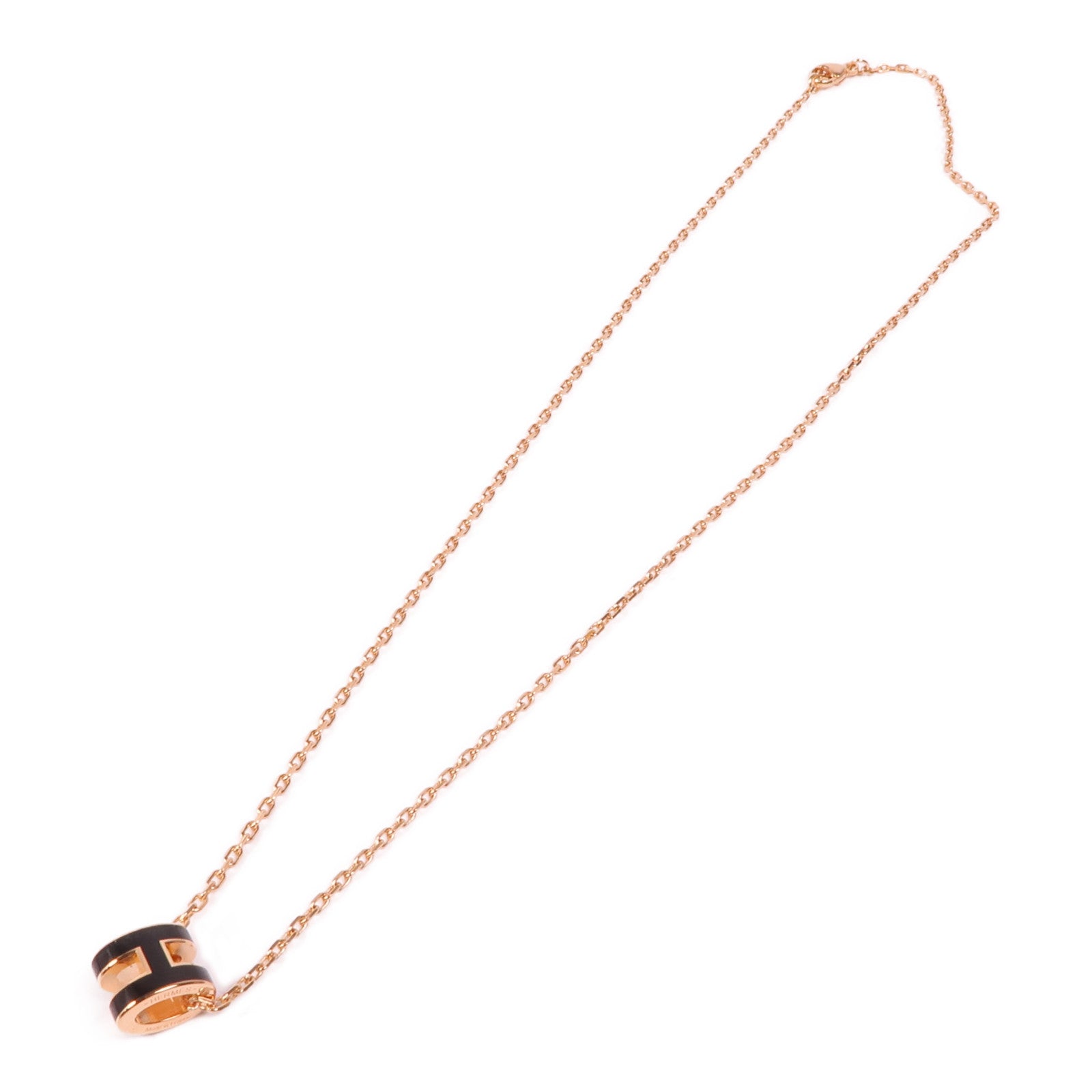 HERMES 金屬Mini Pop H Necklace項鍊Noir