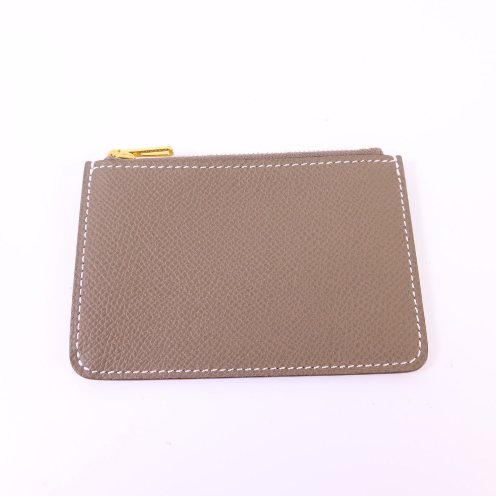 HERMES Epsom皮革Constance Slim金扣錢包Etoupe