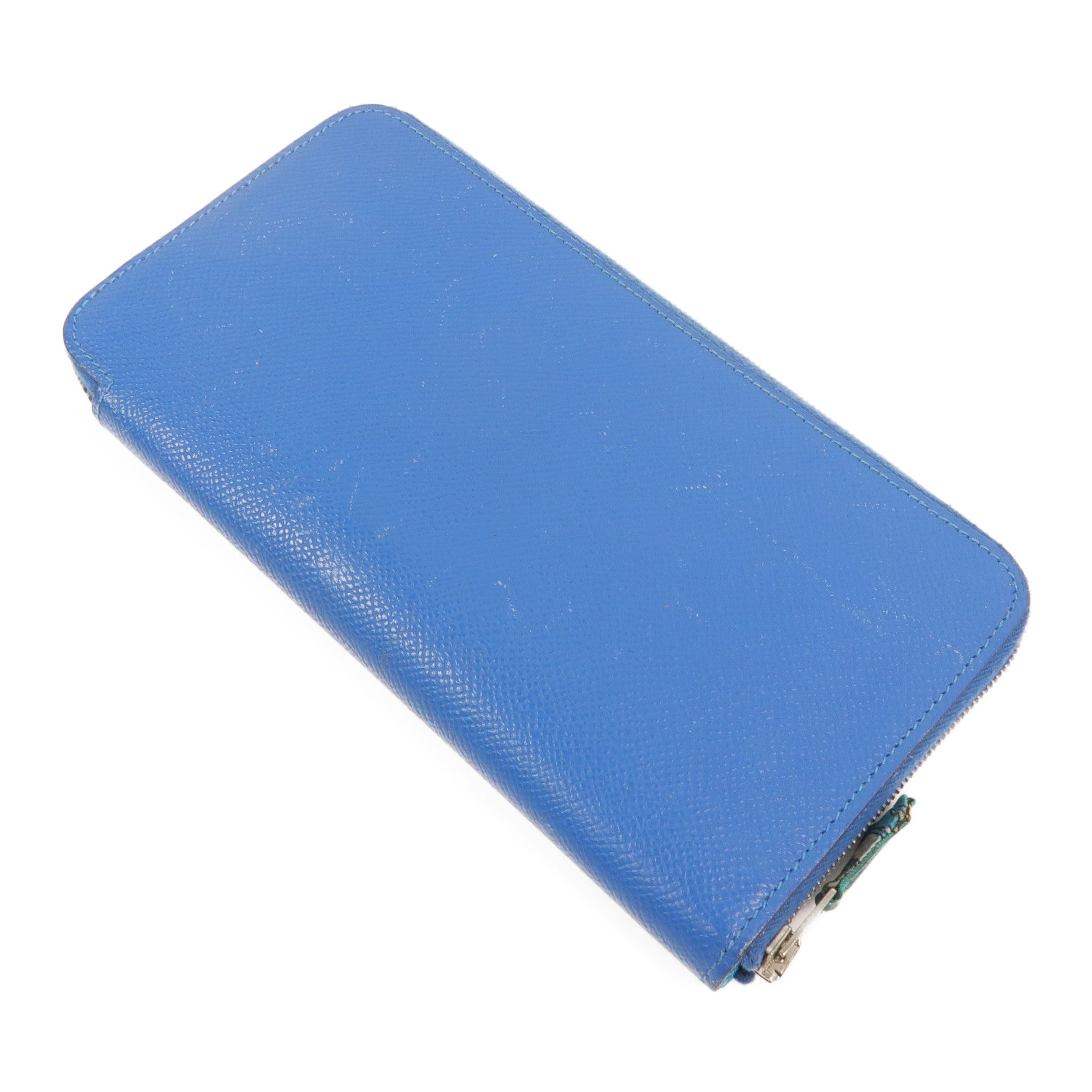HERMES Epsom皮革Slik in Long Wallet長錢包Bleu Hydra