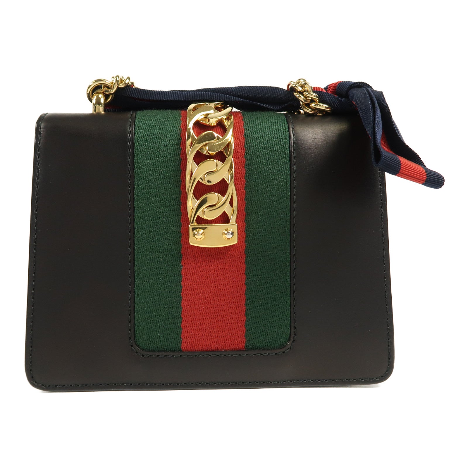 GUCCI 牛皮皮革Sylvie Mini Bag金扣鏈帶肩背袋