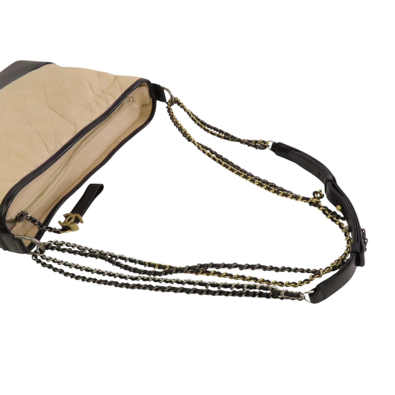 CHANEL 牛皮皮革Gabrielle Large金扣鏈帶肩背袋