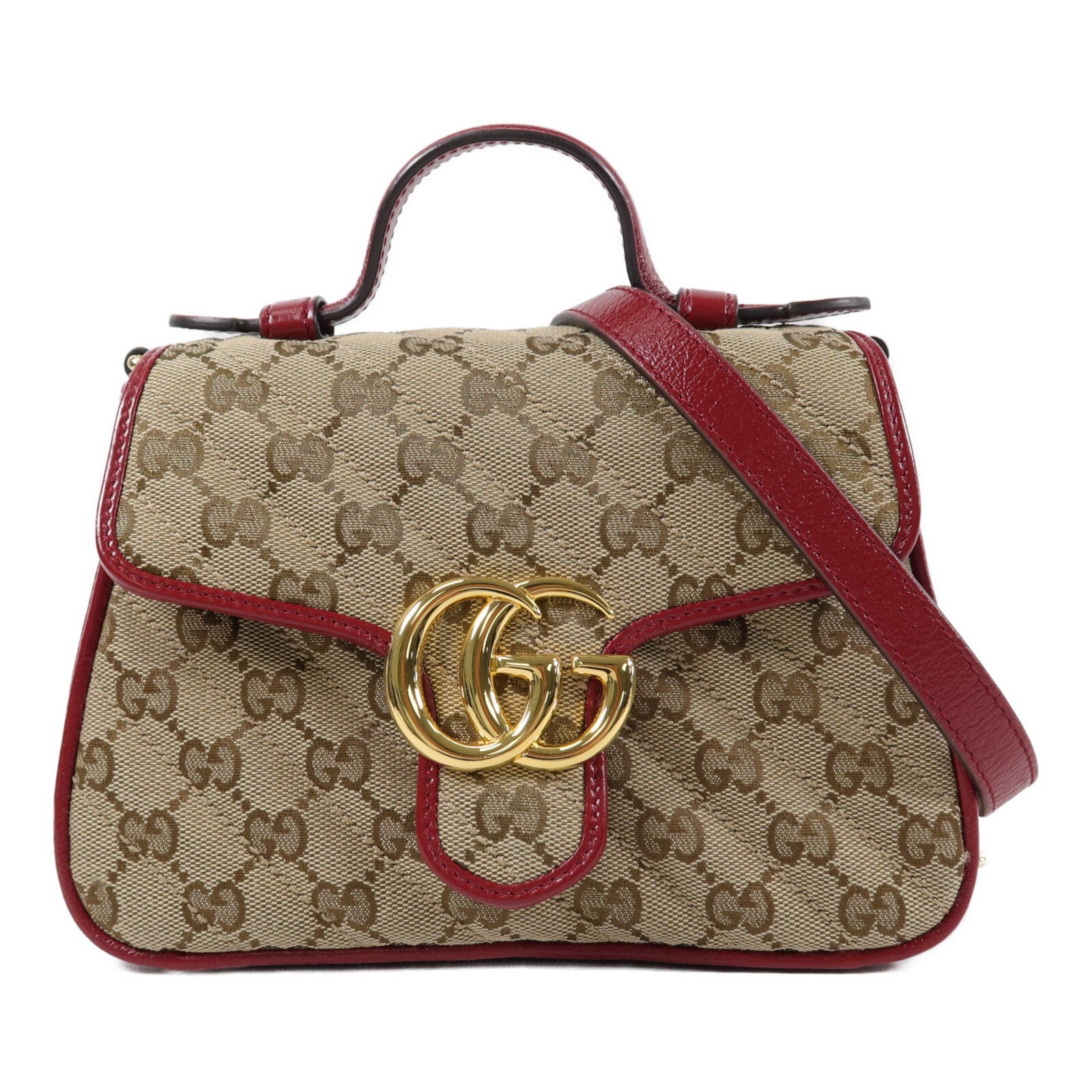 GUCCI 帆布GG Marmont Mini手挽肩背兩用袋