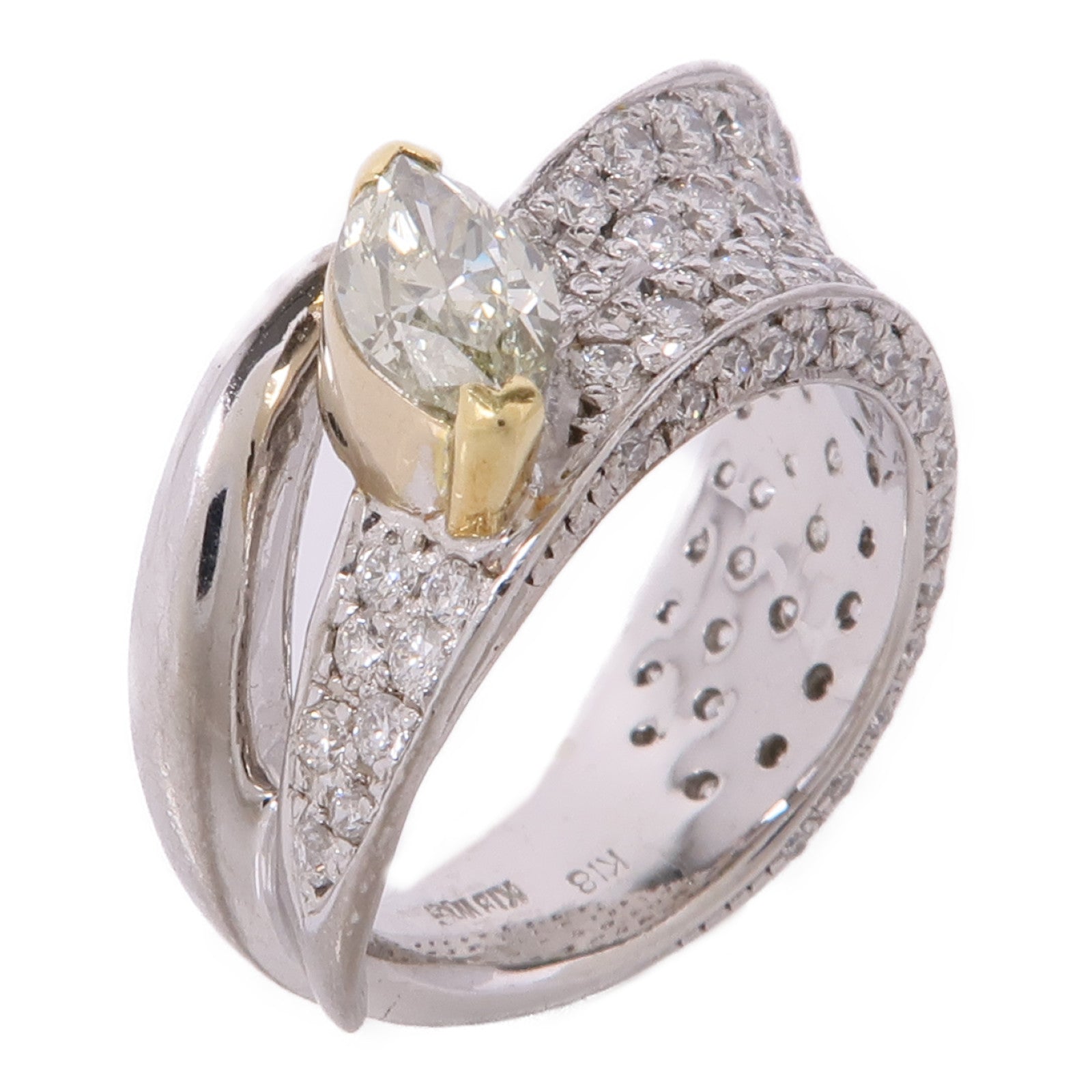 JEWELRY 【激減優惠】18K黃金/白金Diamond Ring鑽石戒指US#4.5