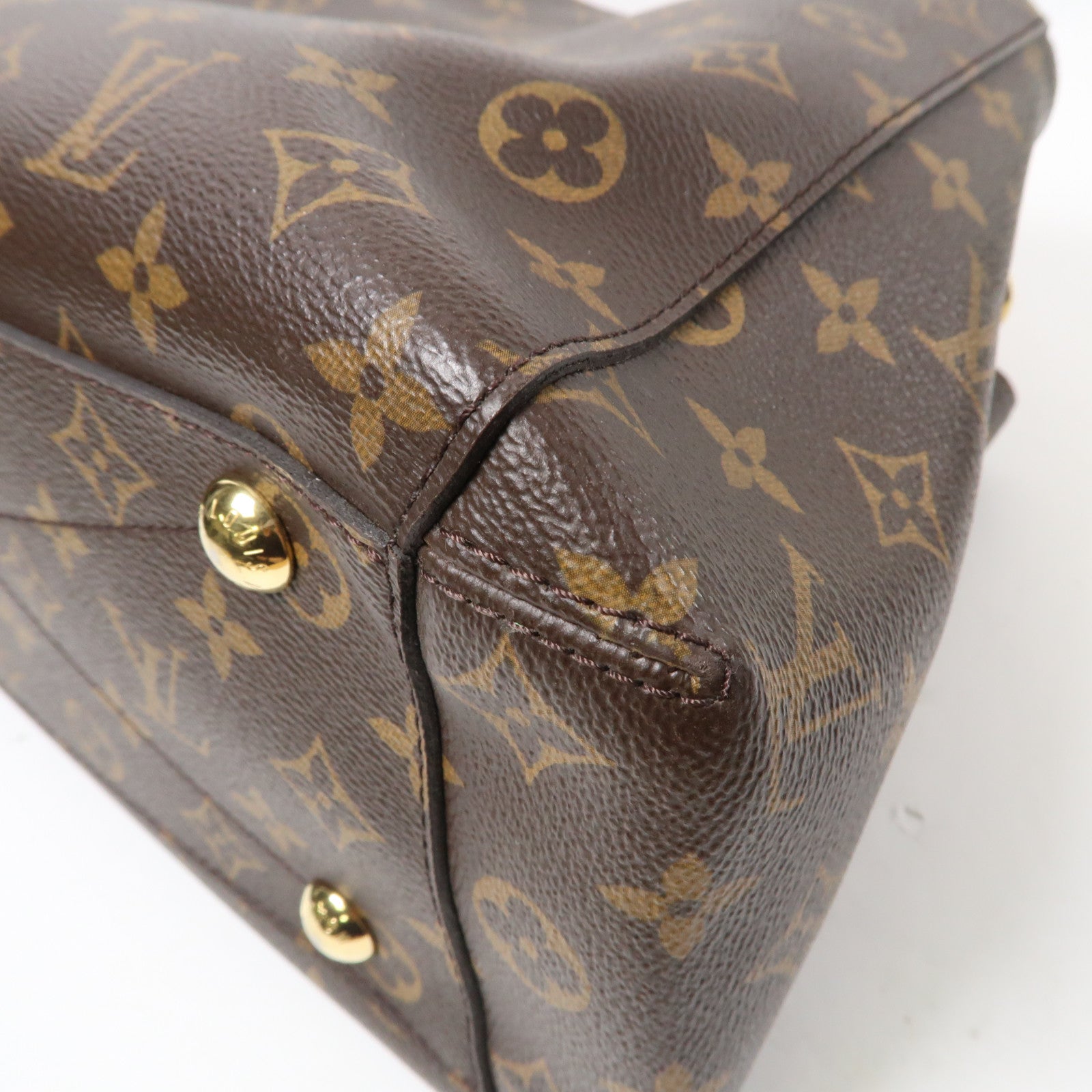 LOUIS VUITTON Monogram Montaigne MM金扣手挽肩背兩用袋啡色