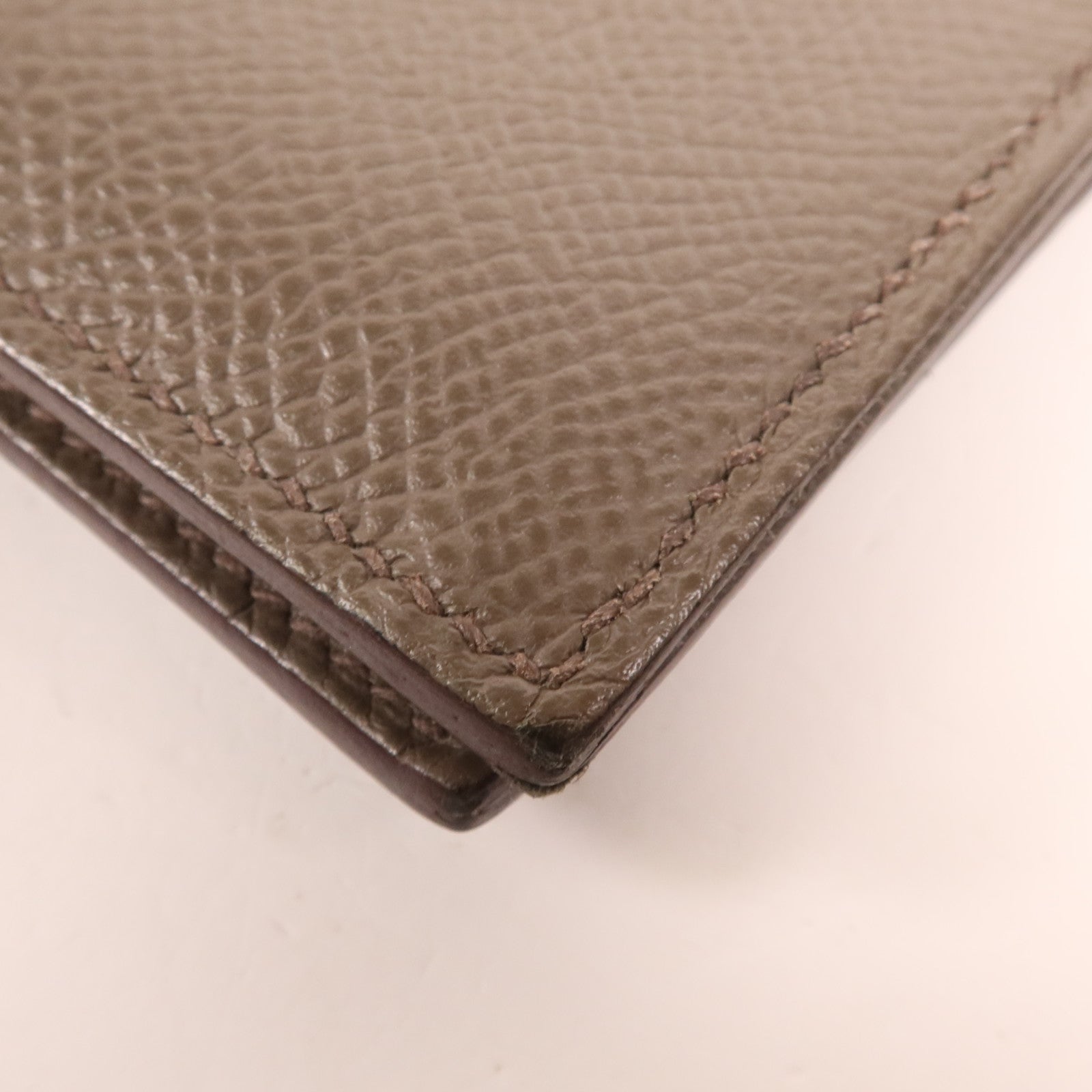 HERMES Epsom皮革Bearn Card Case金扣卡片套Etain