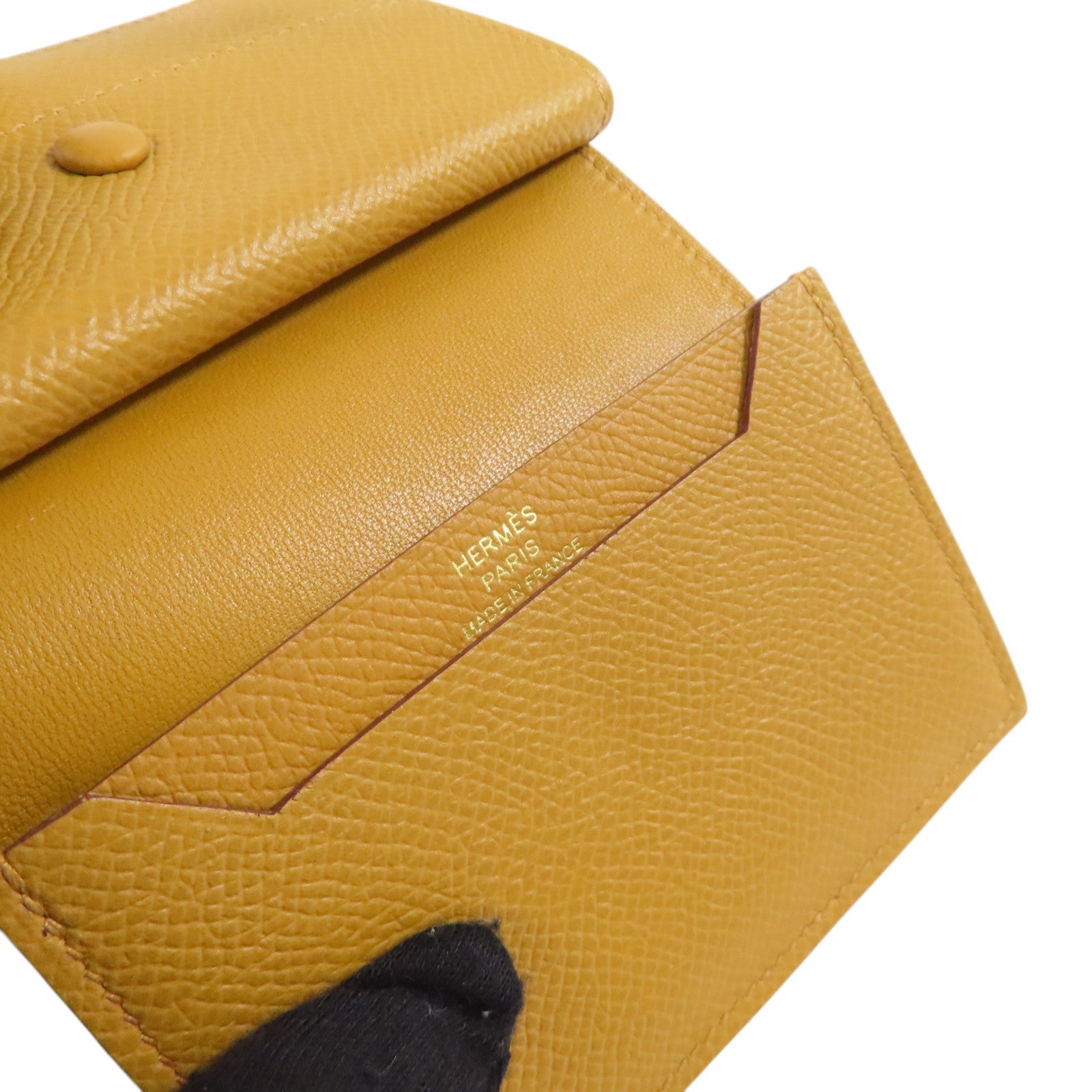 HERMES【激減優惠】 Epsom皮革Bearn Card Case金扣卡套