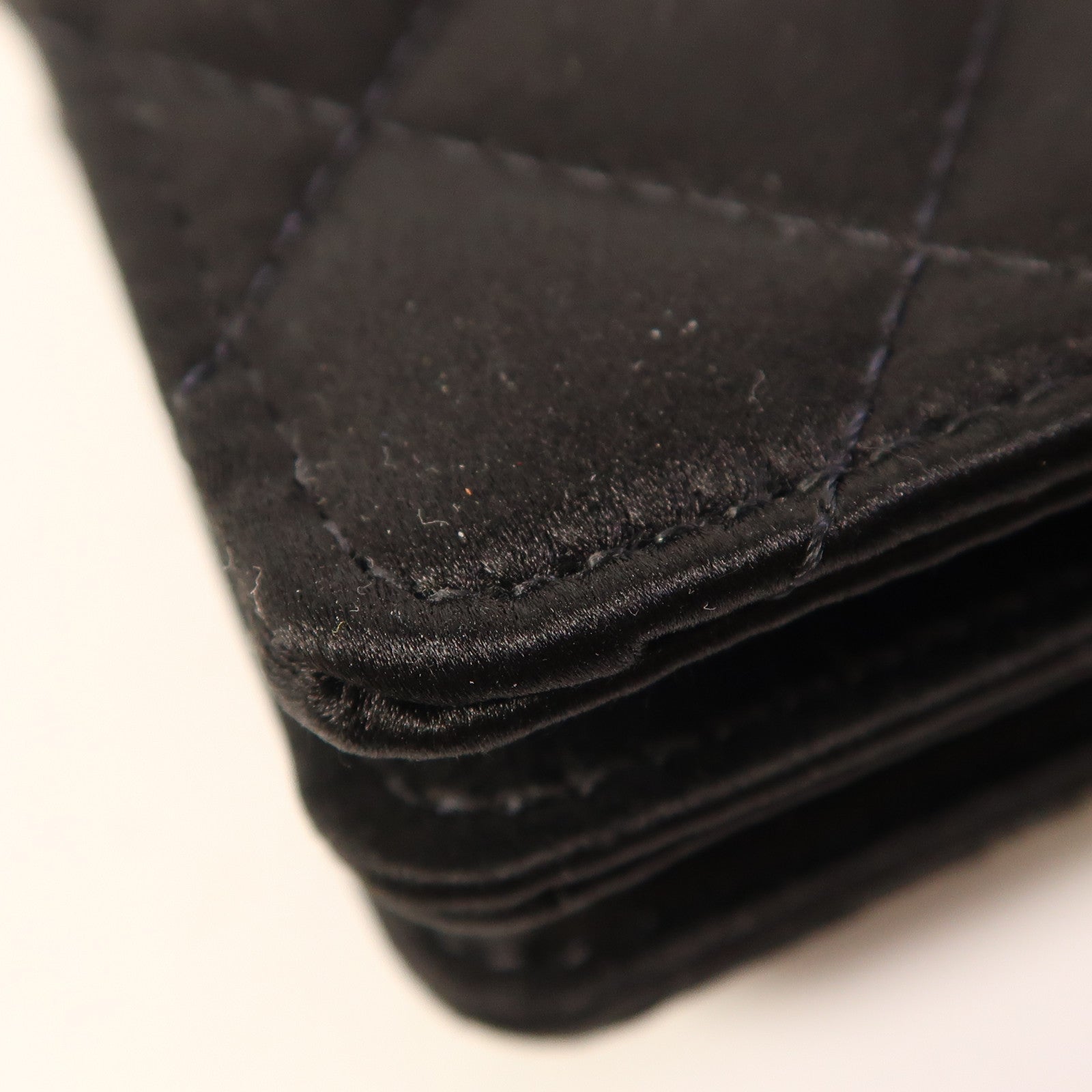 CHANEL Satin Chain Shoulder金扣鏈帶肩背袋