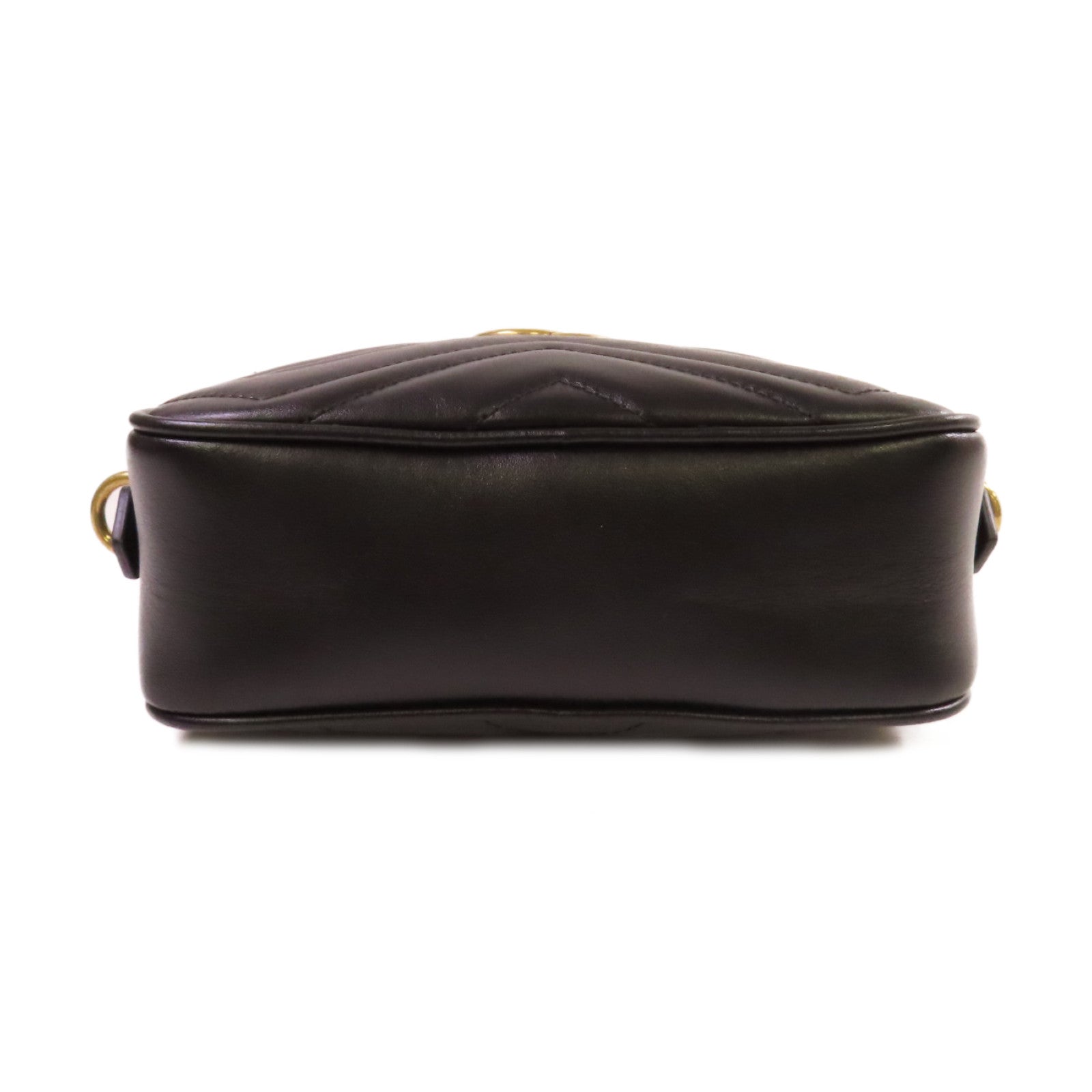 GUCCI 【激減優惠】牛皮皮革GG Marmont Shoulder Bag金扣肩背袋黑色