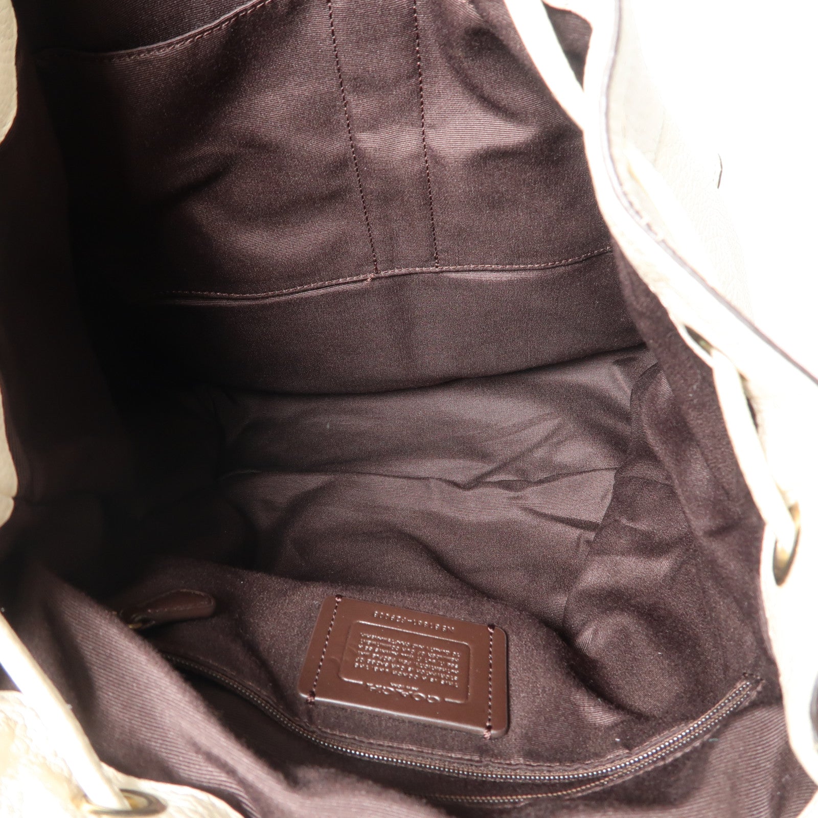 COACH 【激減優惠】牛皮皮革Backpack金扣背包米白色