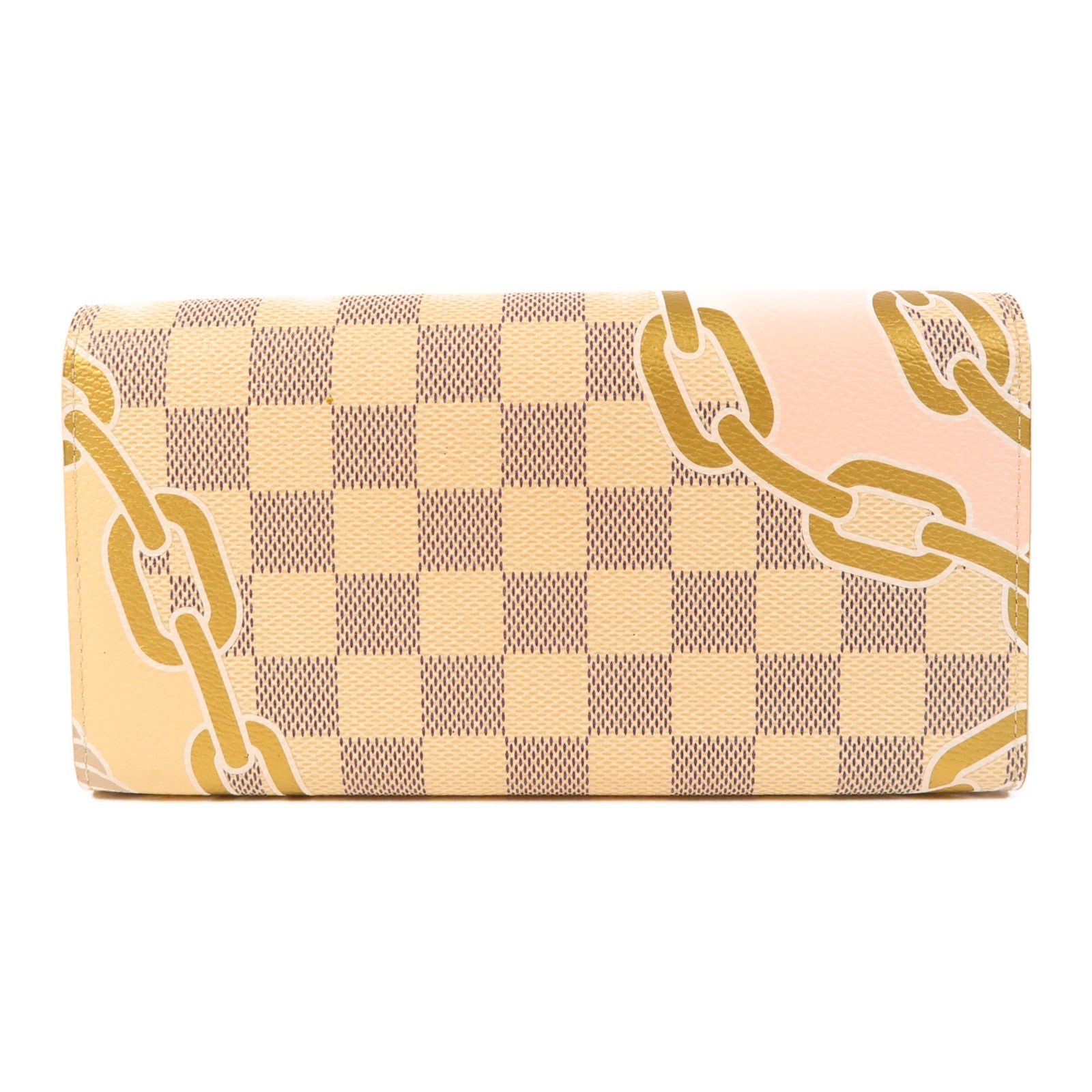 LOUIS VUITTON Damier Azur Sarah Wallet金扣長錢包