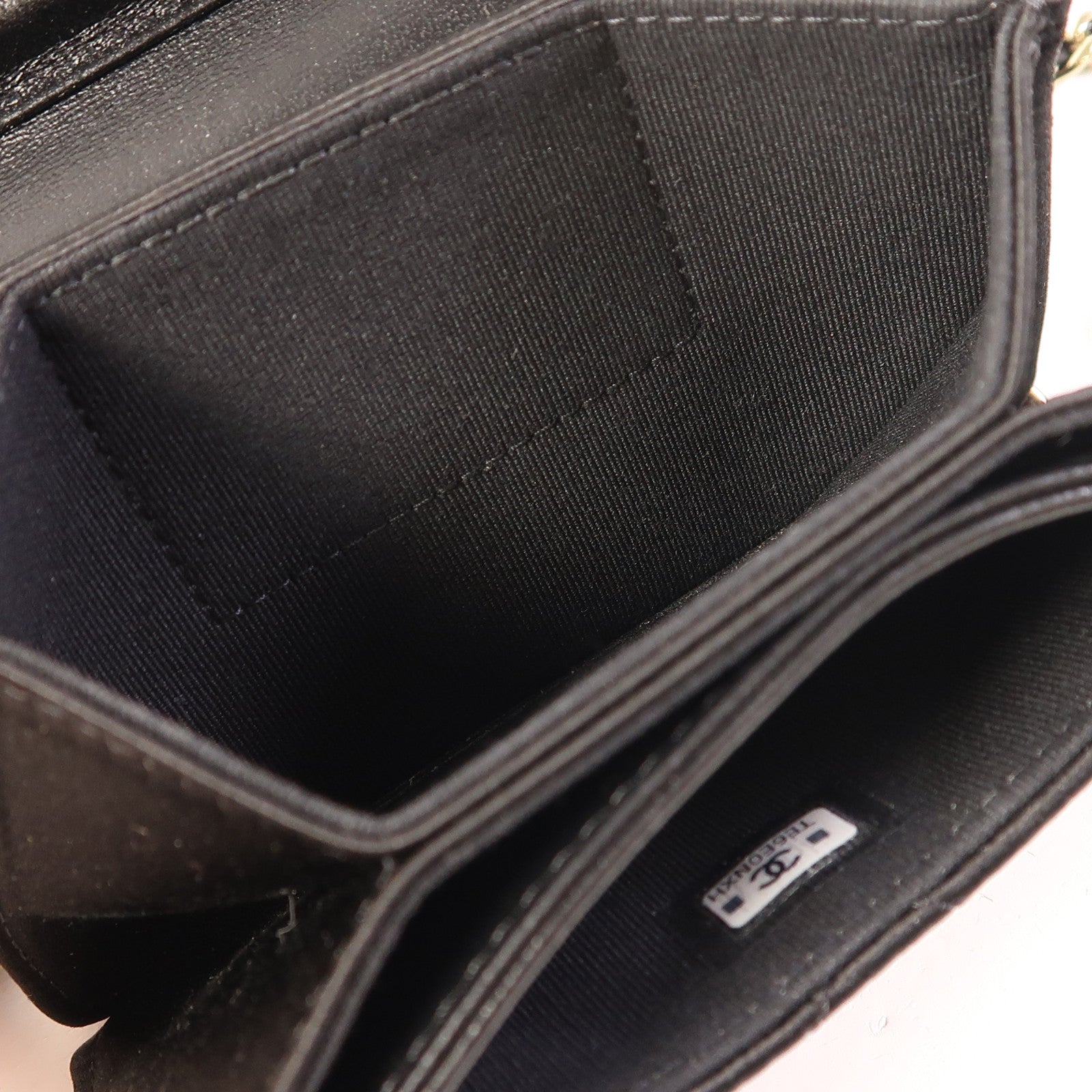 CHANEL Satin Chain Shoulder金扣鏈帶肩背袋