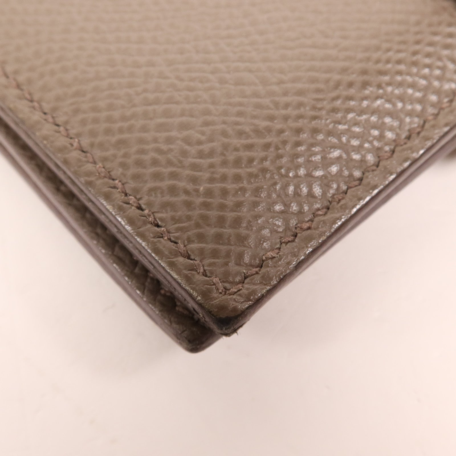 HERMES Epsom皮革Bearn Card Case金扣卡片套Etain