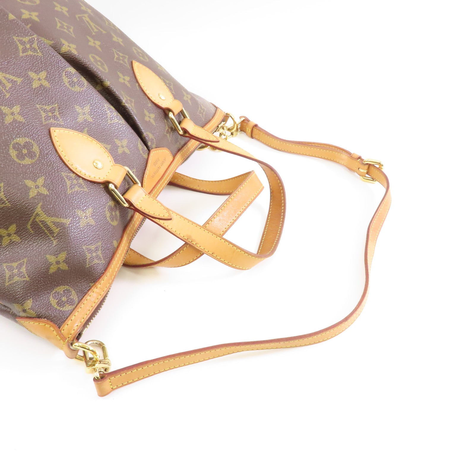 LOUIS VUITTON Monogram Palermo PM金扣手挽肩背兩用袋棕色