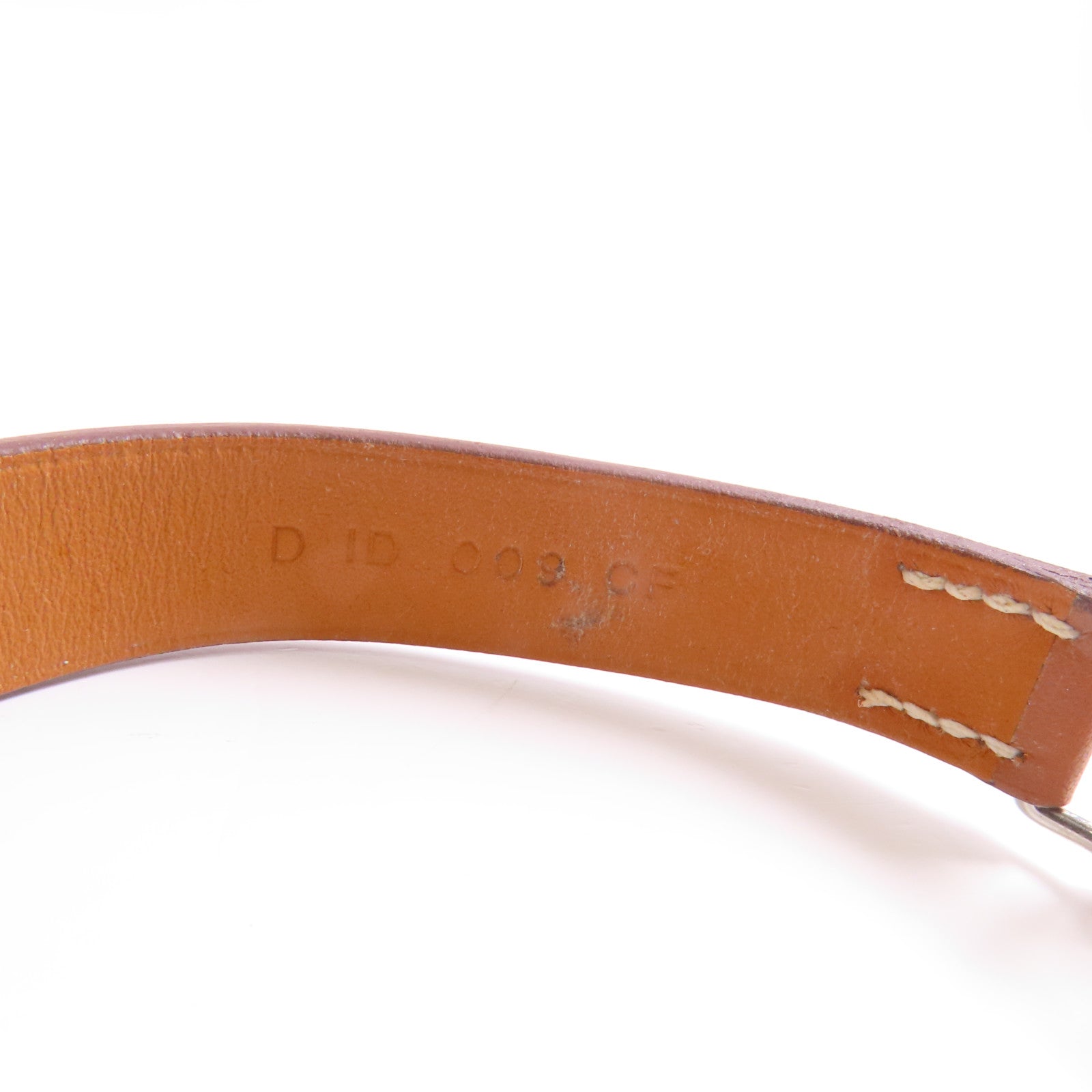 HERMES Swift皮革Bracelet銀扣手鐲Gold