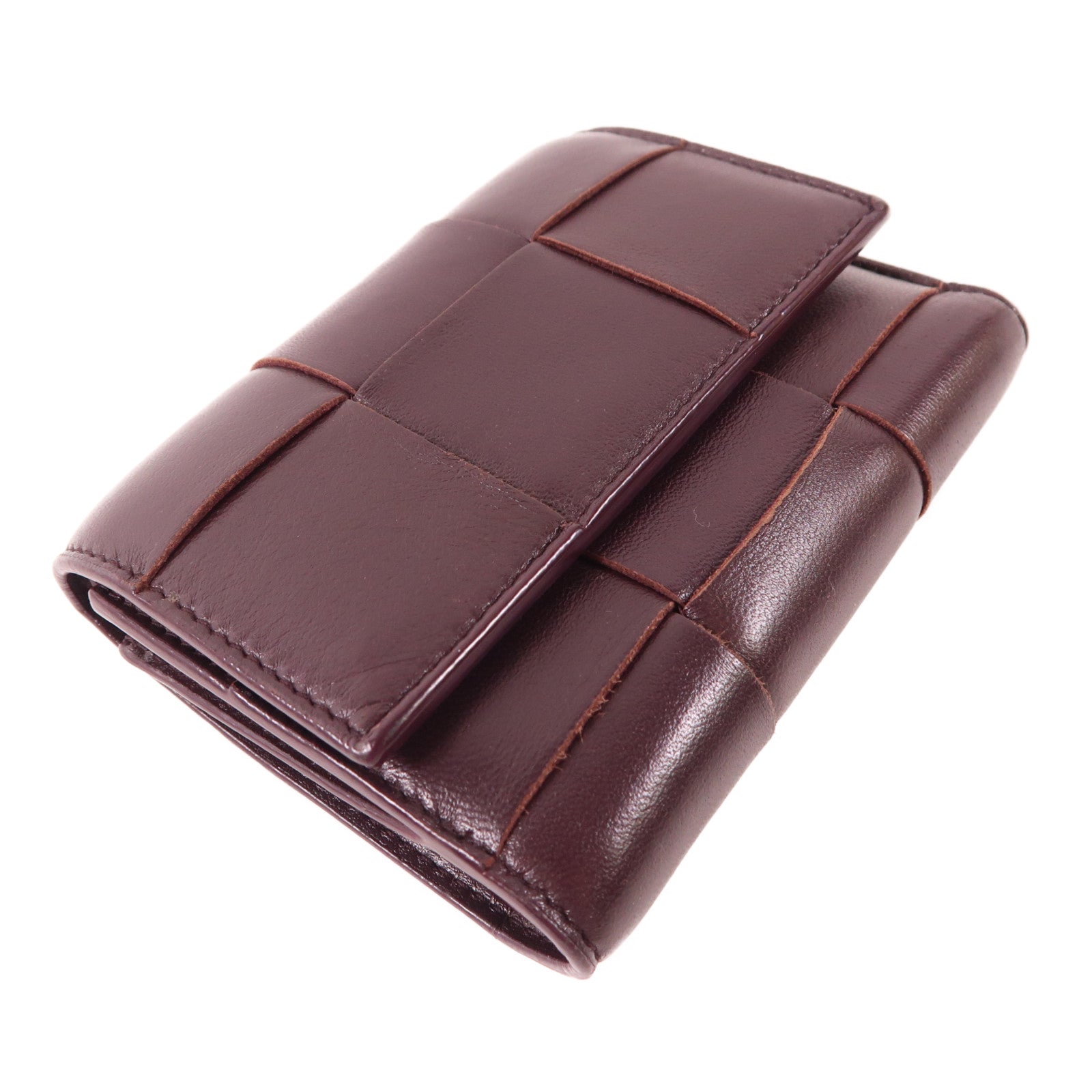 BOTTEGA VENETA 【激減優惠】牛皮皮革Trifold Wallet金扣錢包