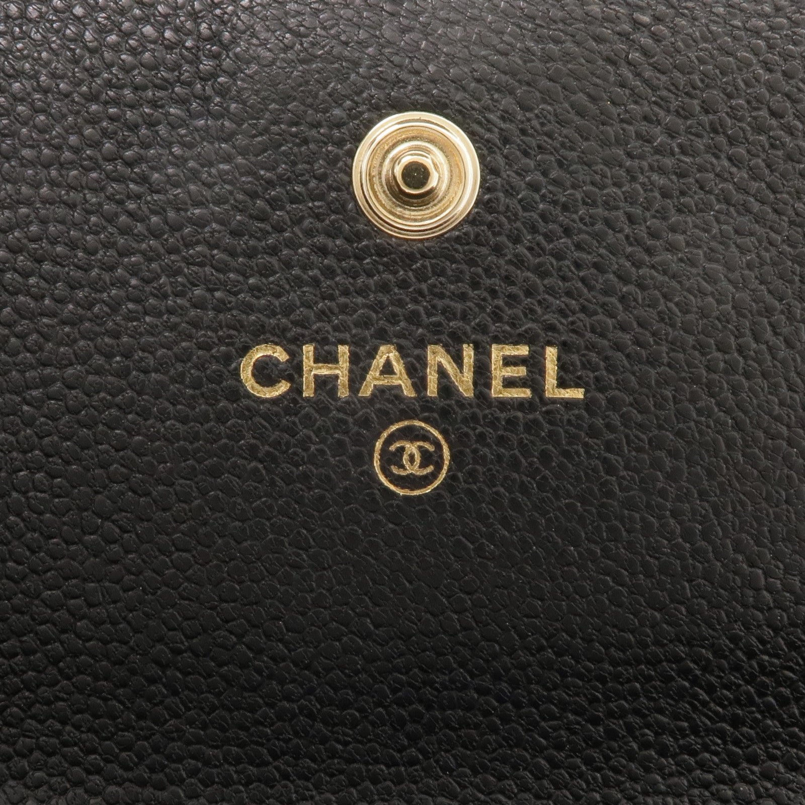 CHANEL 牛皮皮革Boy Long Wallet金扣長錢包
