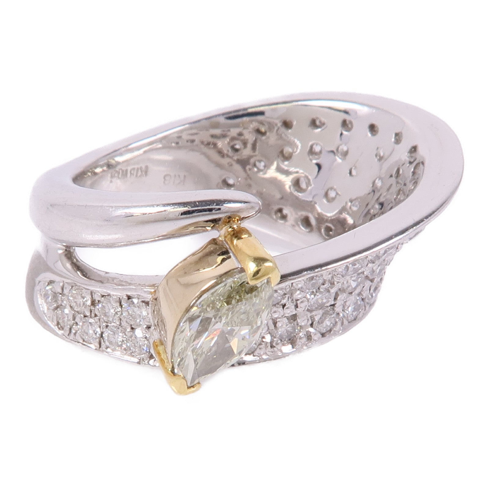 JEWELRY 【激減優惠】18K黃金/白金Diamond Ring鑽石戒指US#4.5