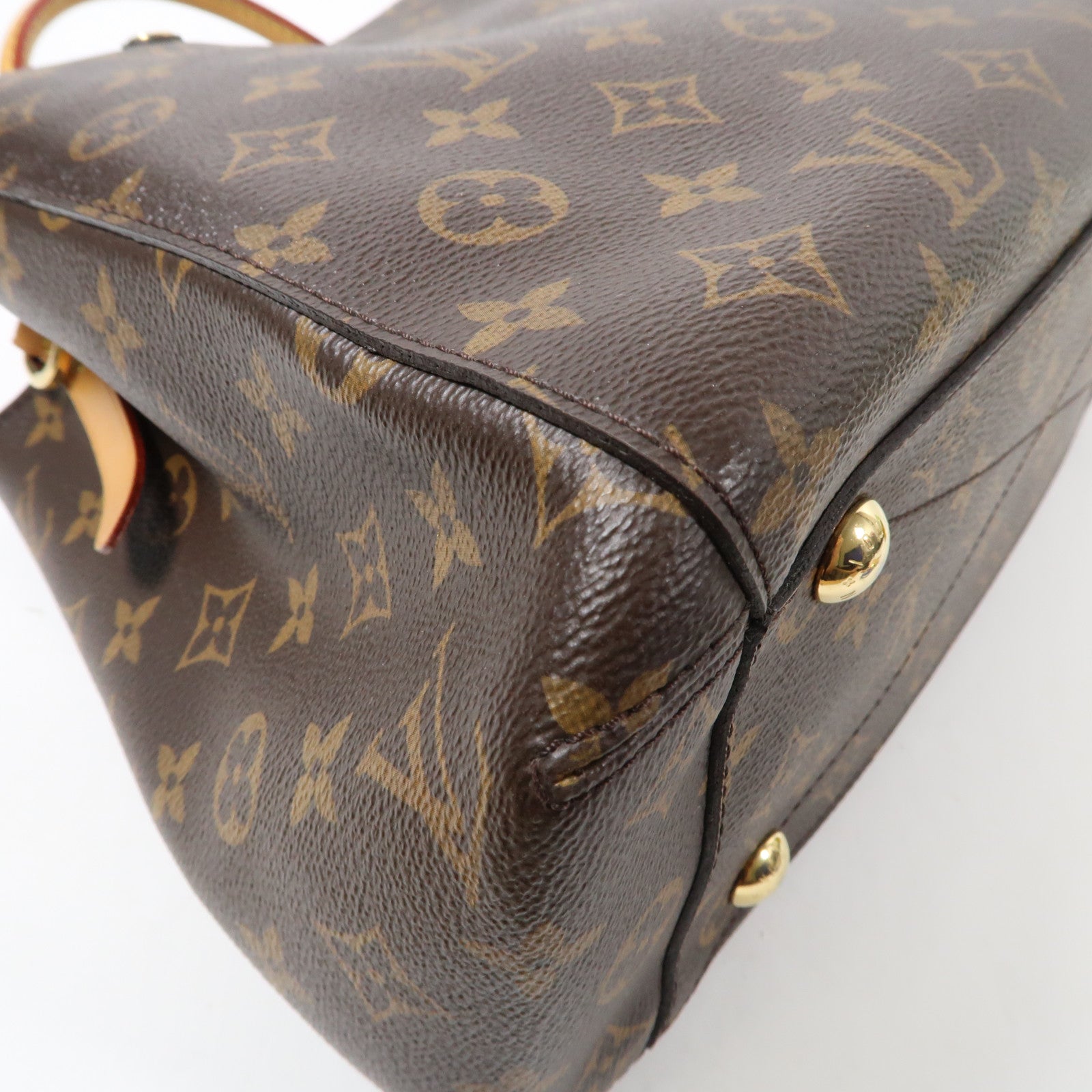 LOUIS VUITTON Monogram Montaigne MM金扣手挽肩背兩用袋啡色