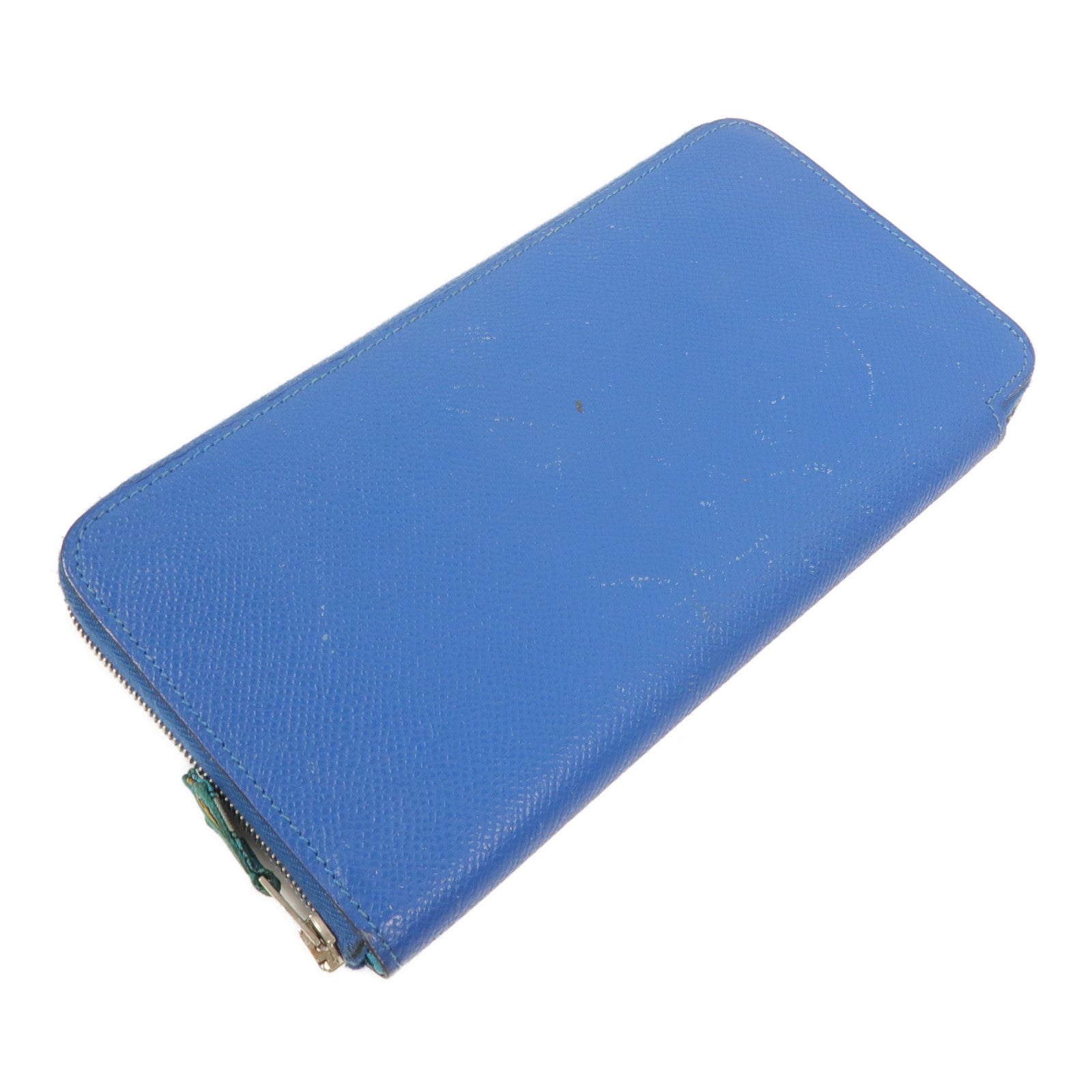 HERMES Epsom皮革Slik in Long Wallet長錢包Bleu Hydra