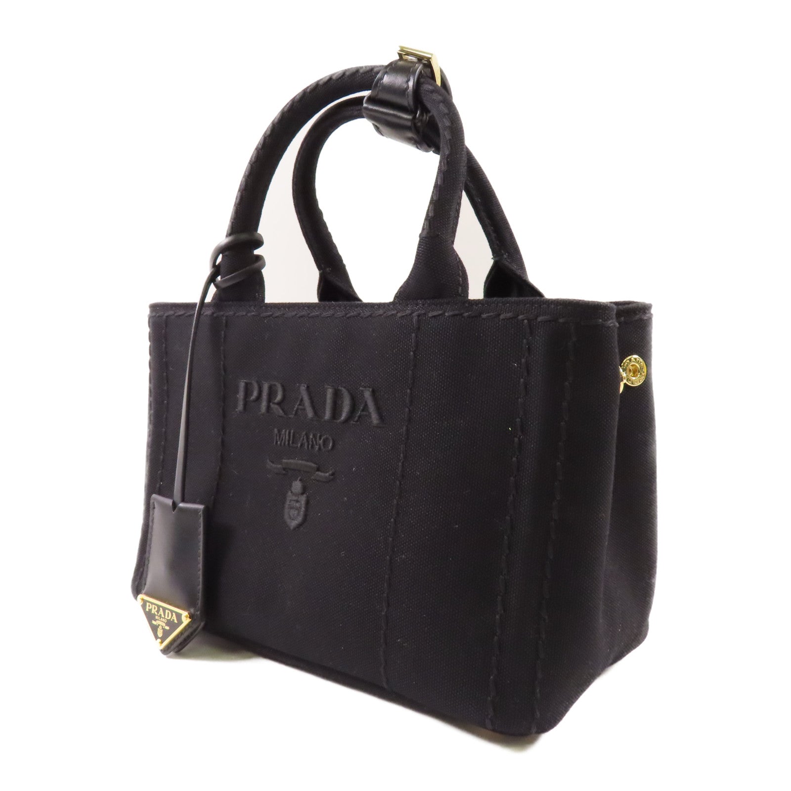 PRADA 帆布2 Way Shoulder金扣手挽肩背兩用袋