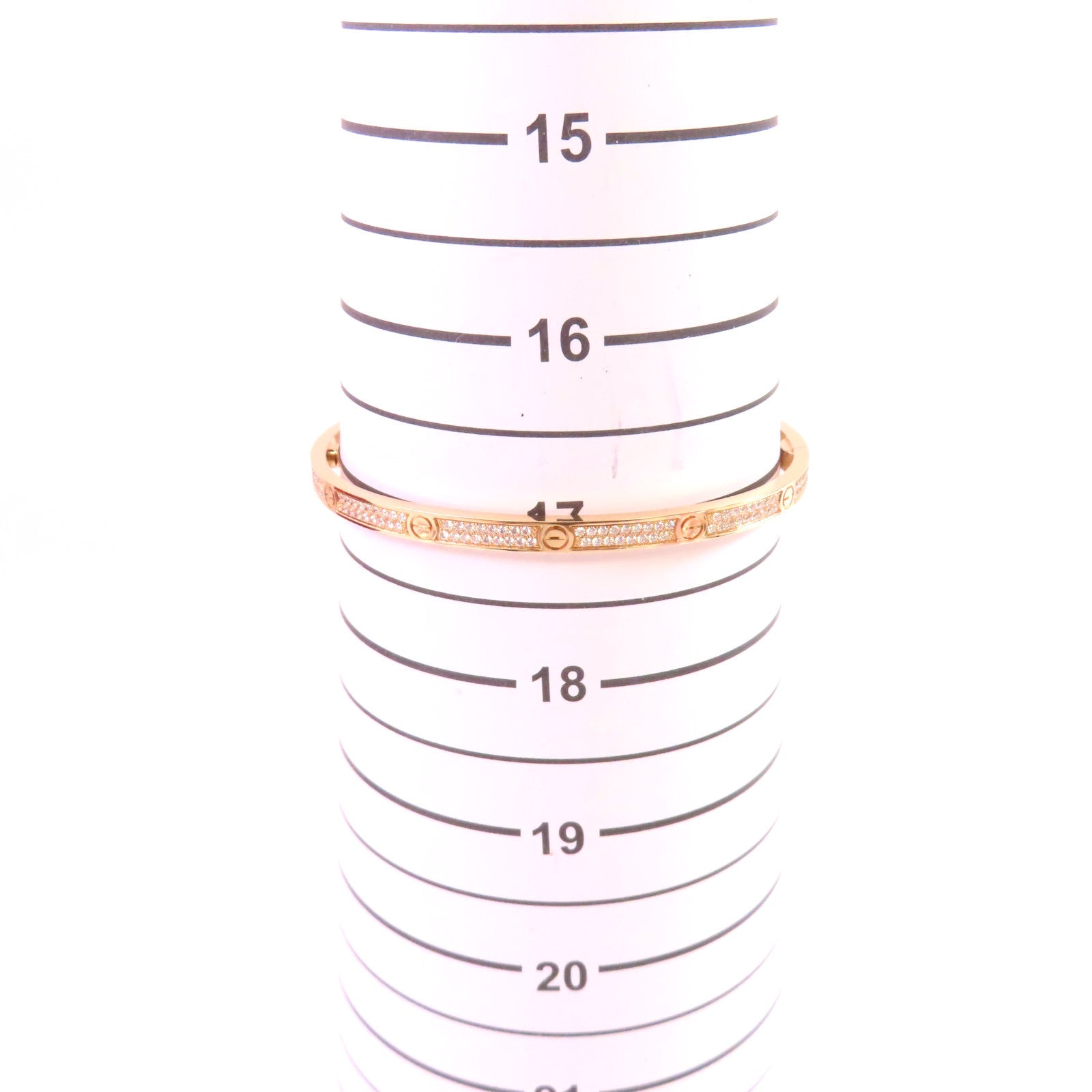 CARTIER 18K玫瑰金/鑽石Diamond Love Blaceret手鏈金色#18