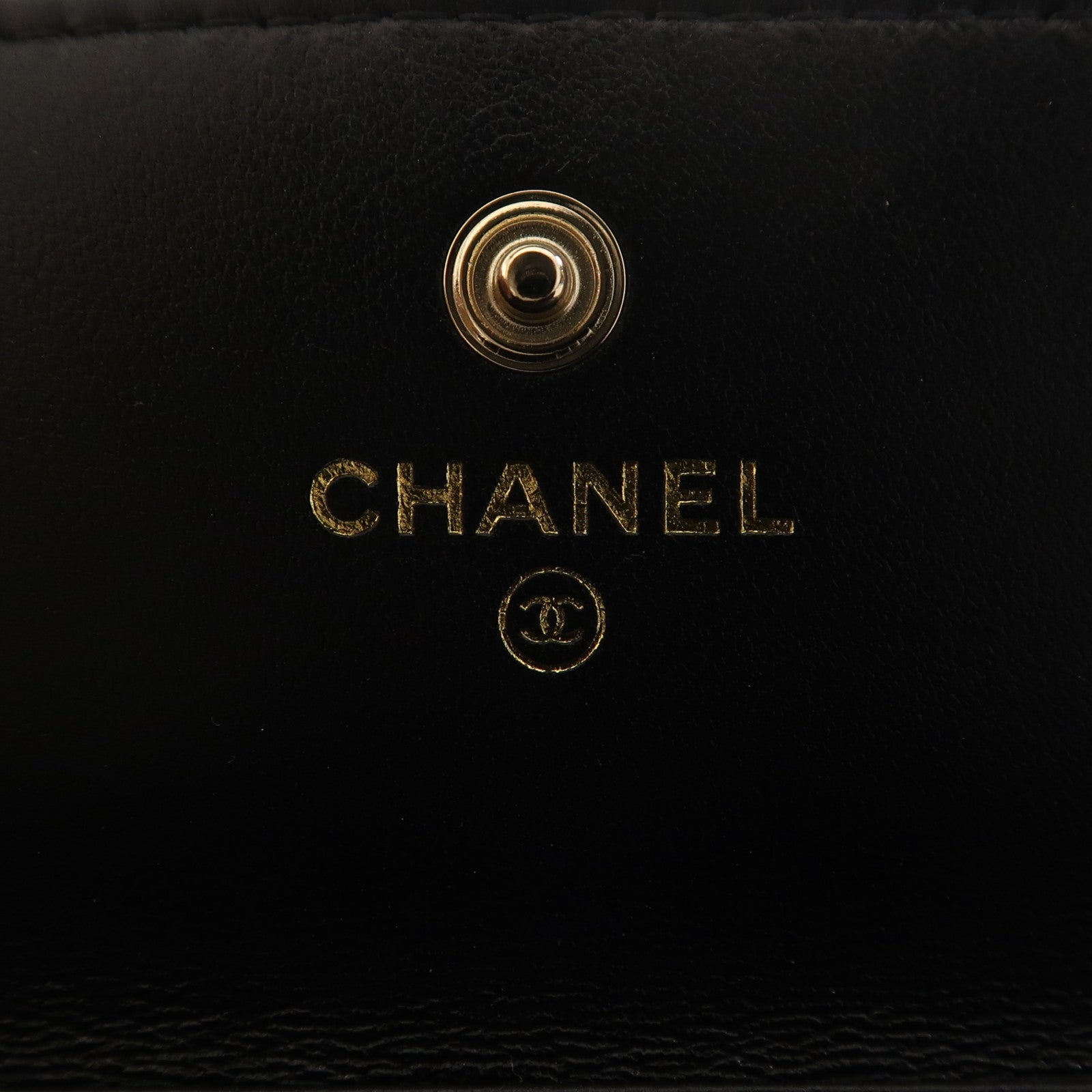 CHANEL Satin Chain Shoulder金扣鏈帶肩背袋