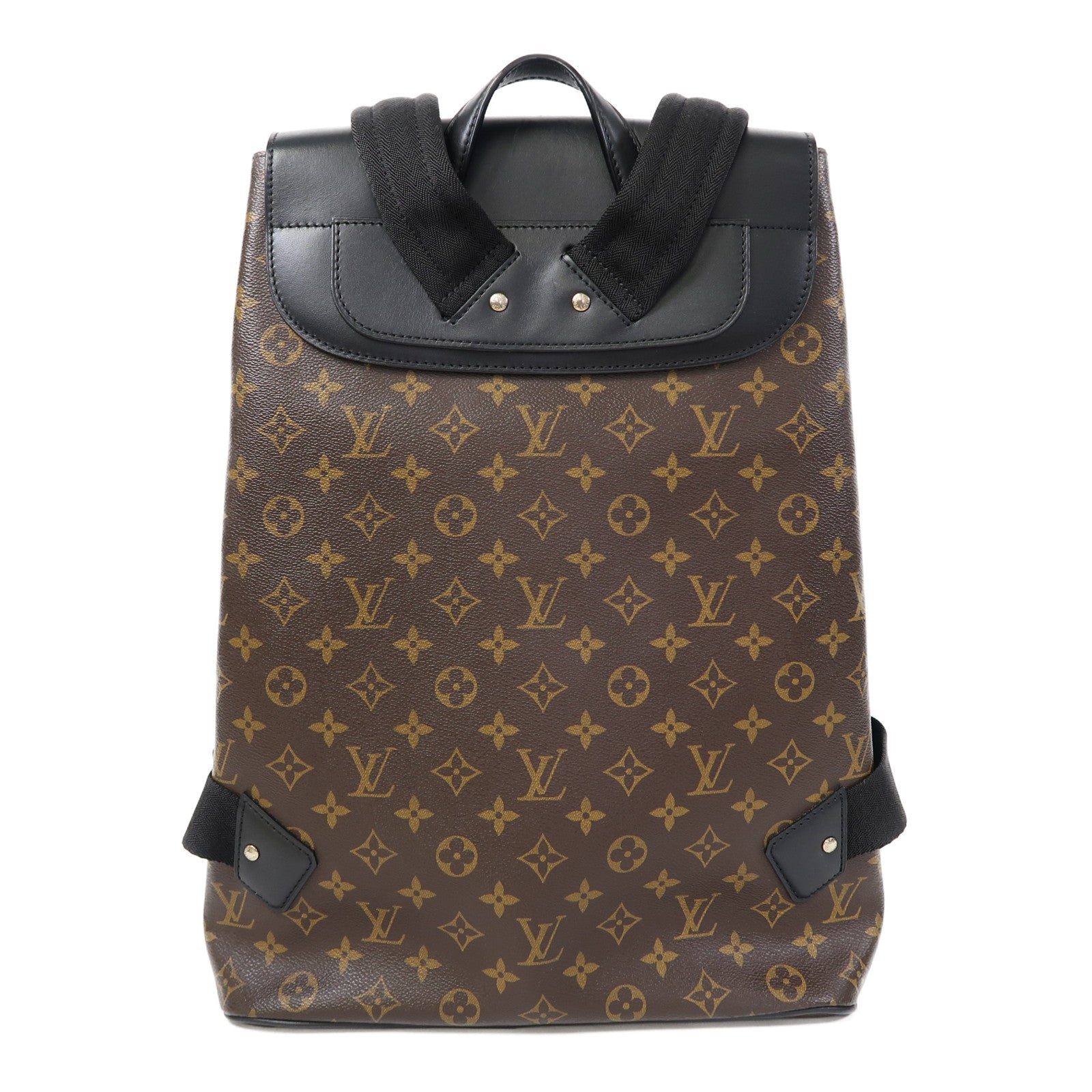 LOUIS VUITTON Monogram Macassar Parc銀扣背包啡色