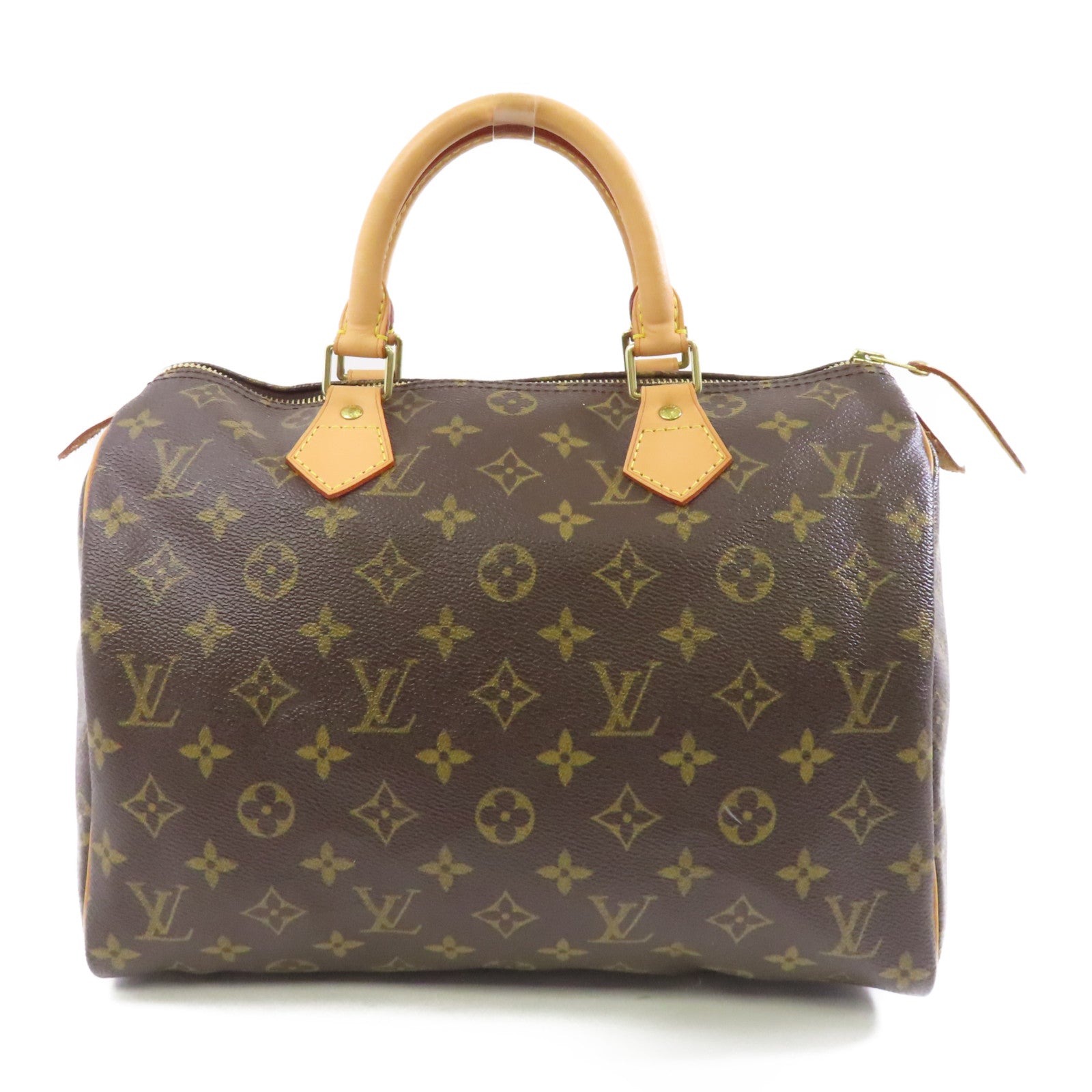 LOUIS VUITTON Monogram Speedy 30金扣手挽袋棕色