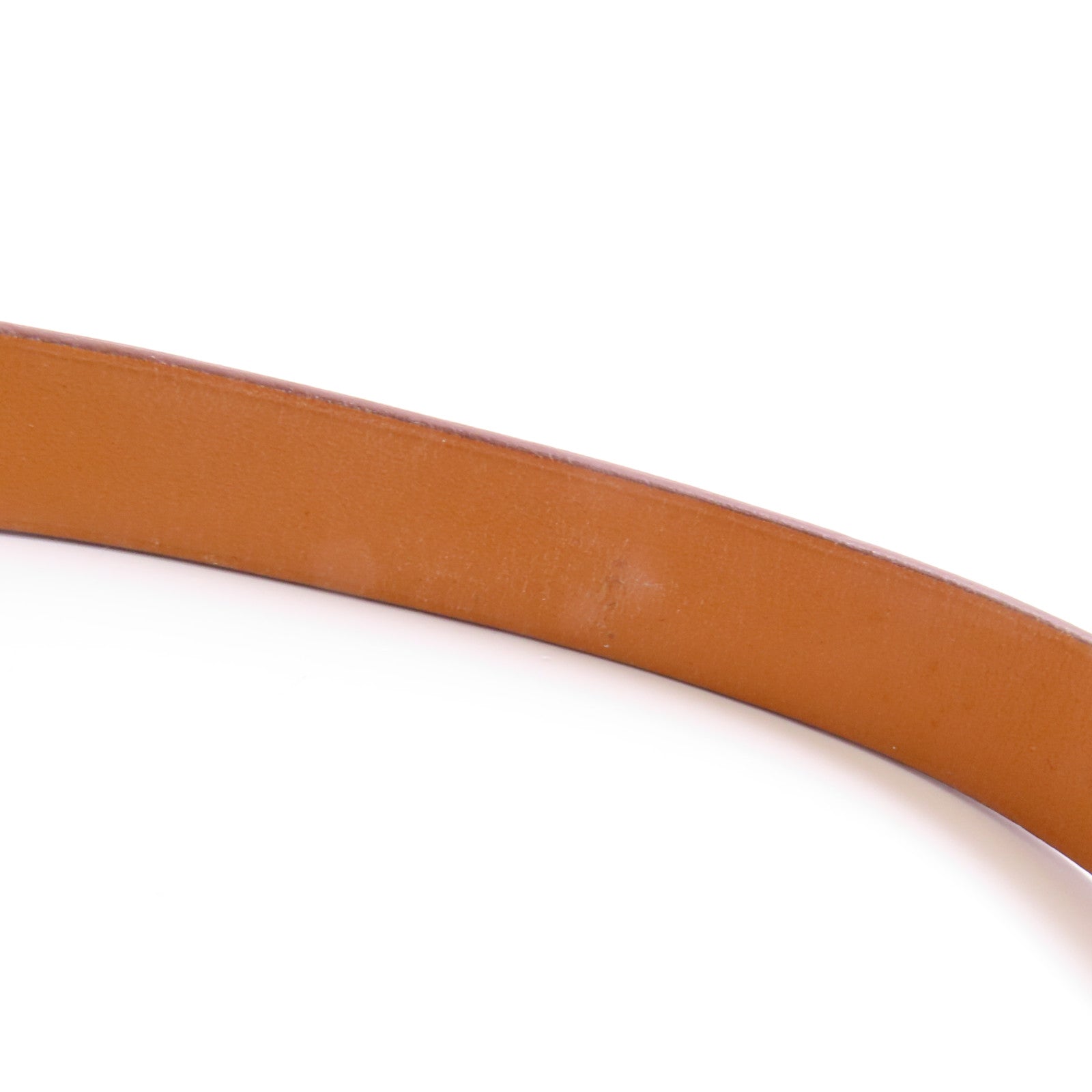 HERMES Swift皮革Bracelet銀扣手鐲Gold