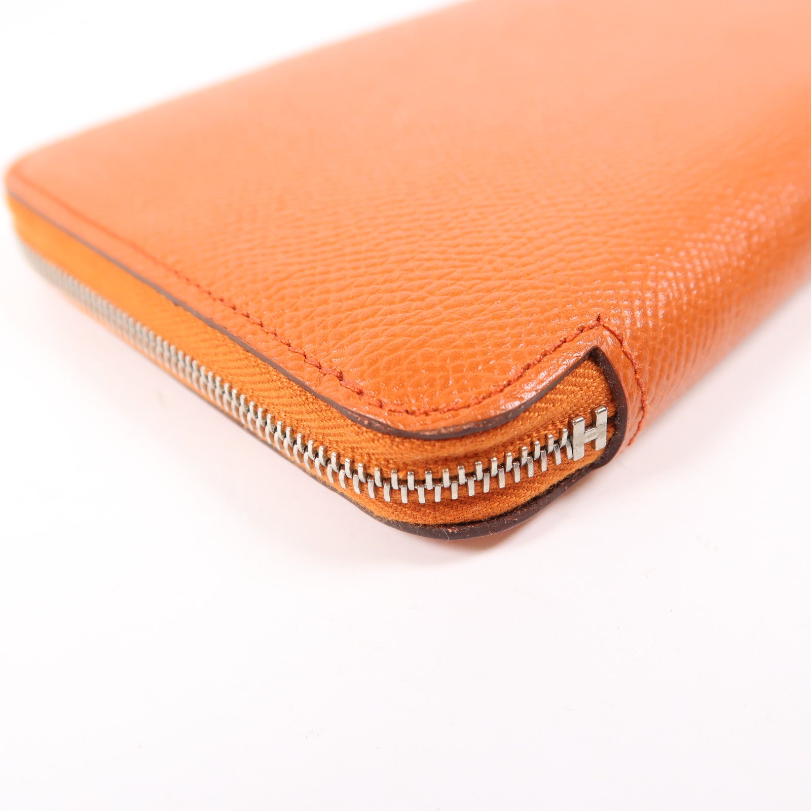 HERMES PHW Silk In Long Wallet Epsom Leather 6C Cuivre