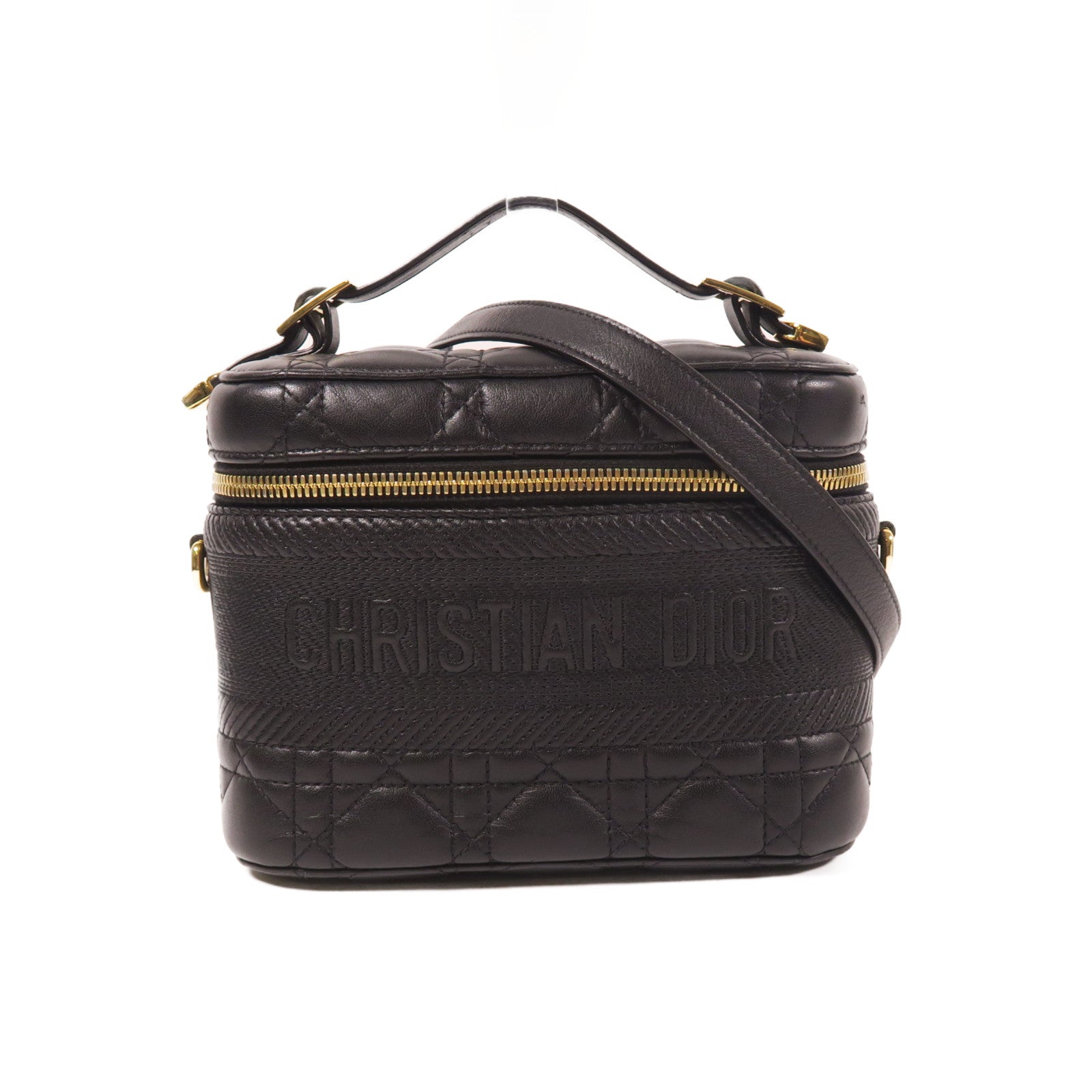 Dior 牛皮皮革Travel Vanity Case金扣手挽肩背兩用袋