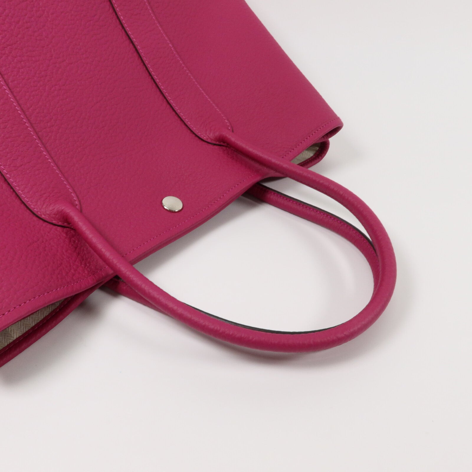 HERMES Negonda皮革Garden Party PM手挽袋Rose Pourpre