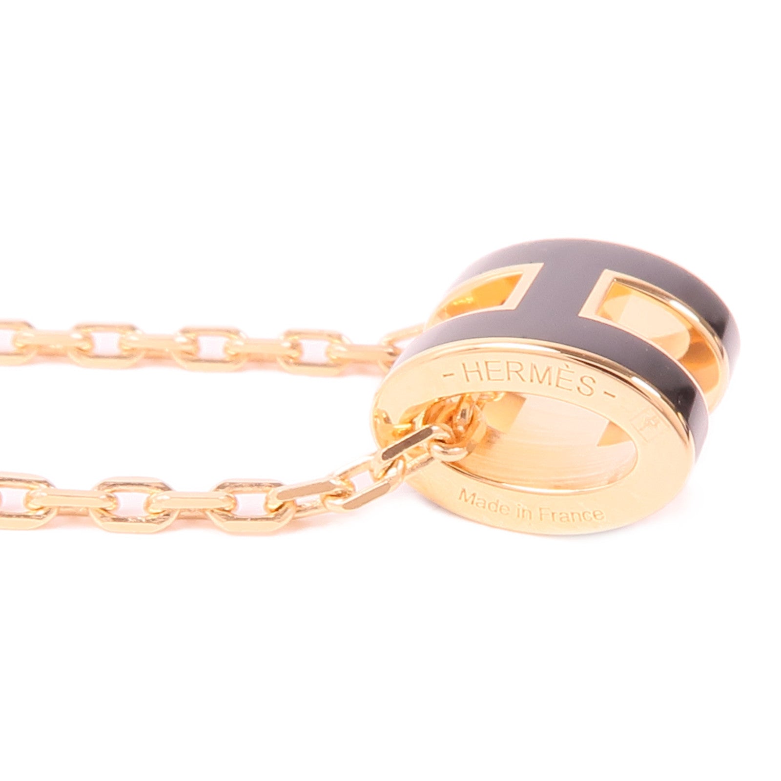 HERMES 金屬Mini Pop H Necklace項鍊Noir