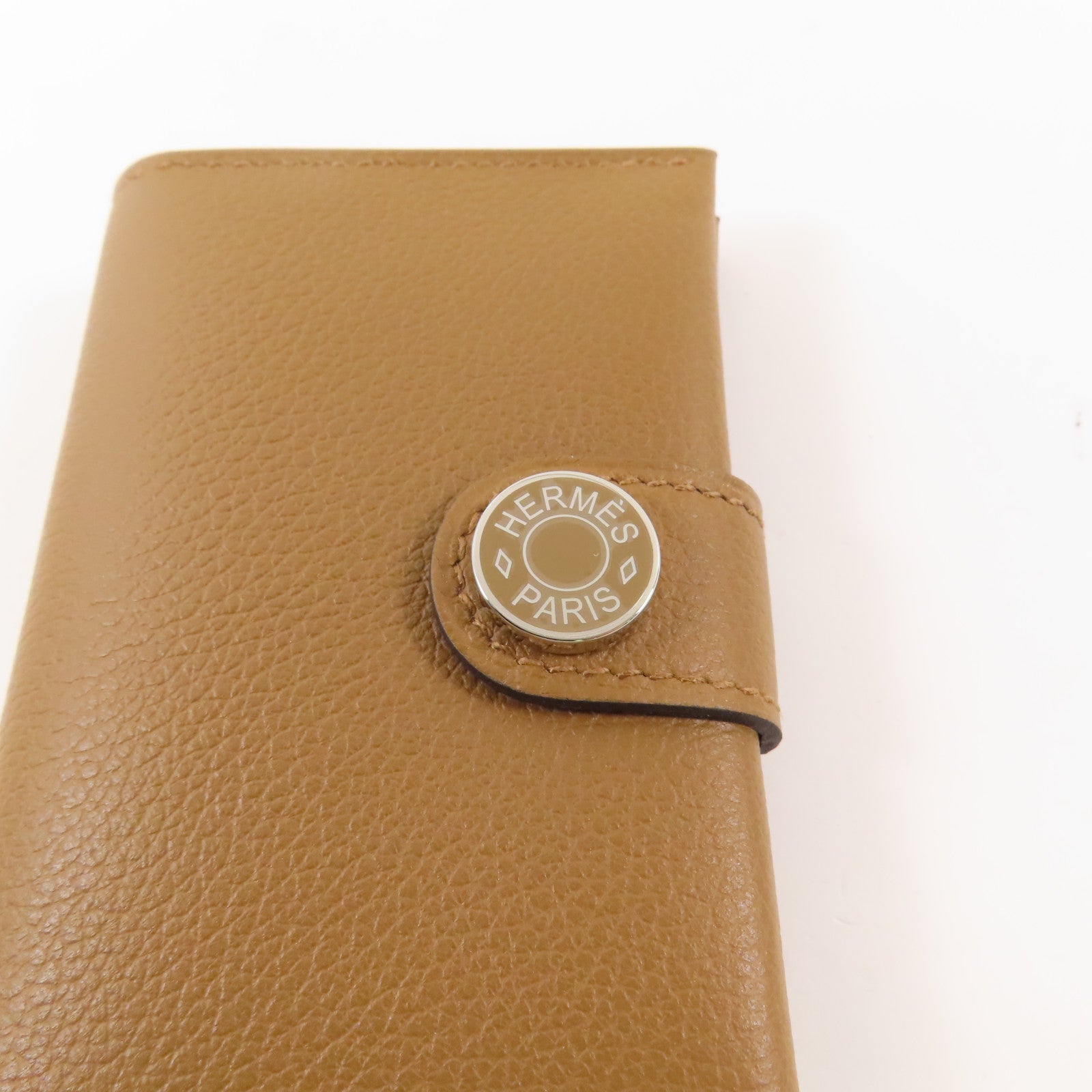 HERMES Evercolor皮革Porte-Cartes R.M.S Card Holder銀扣卡片套Alezan