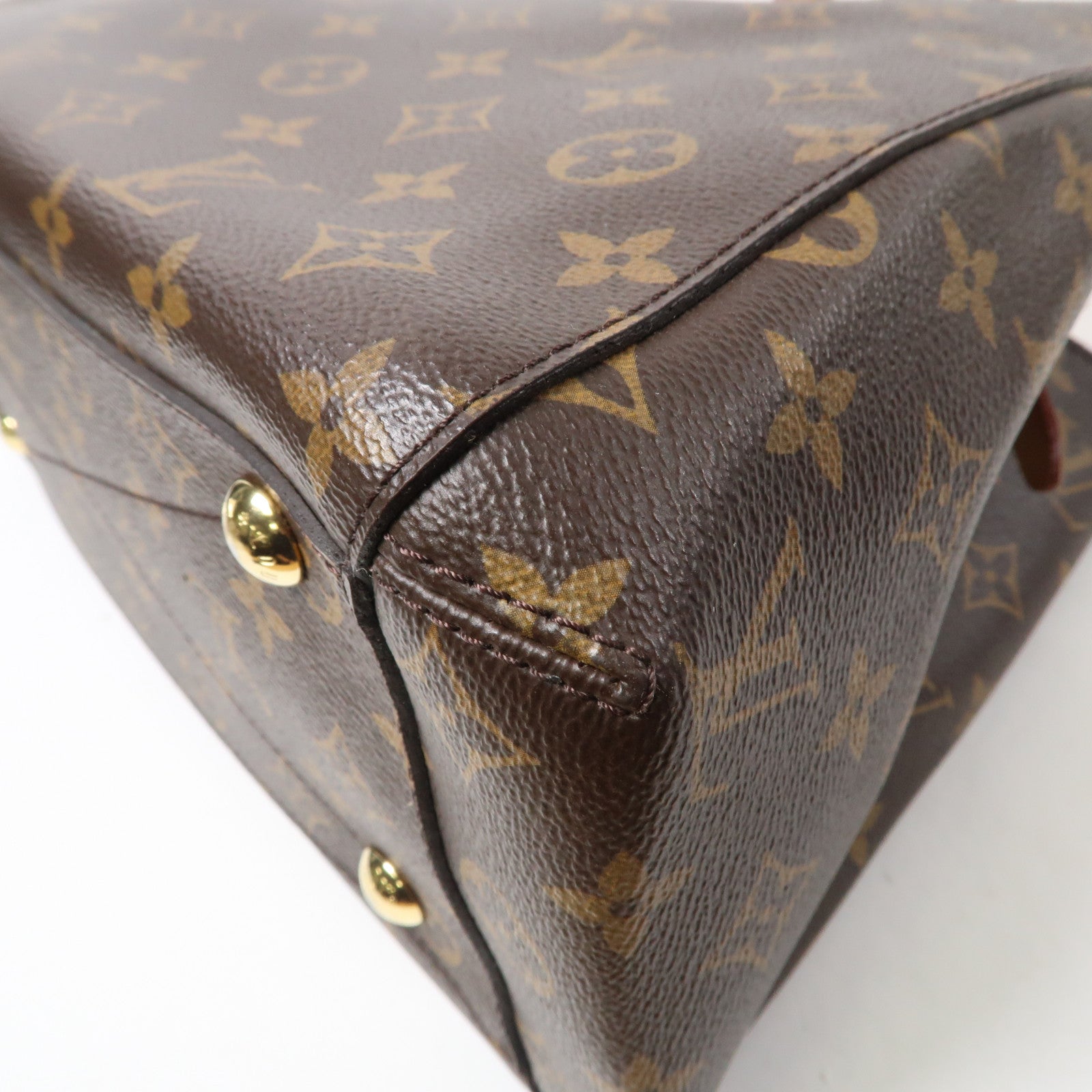 LOUIS VUITTON Monogram Montaigne MM金扣手挽肩背兩用袋啡色