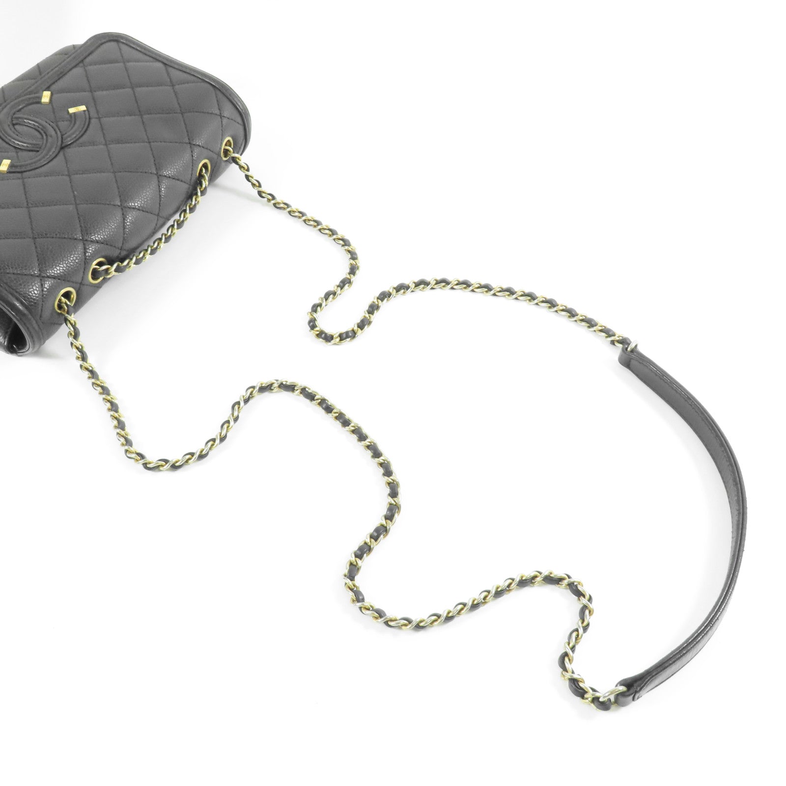 CHANEL 牛皮皮革CC Filigree金扣肩背袋