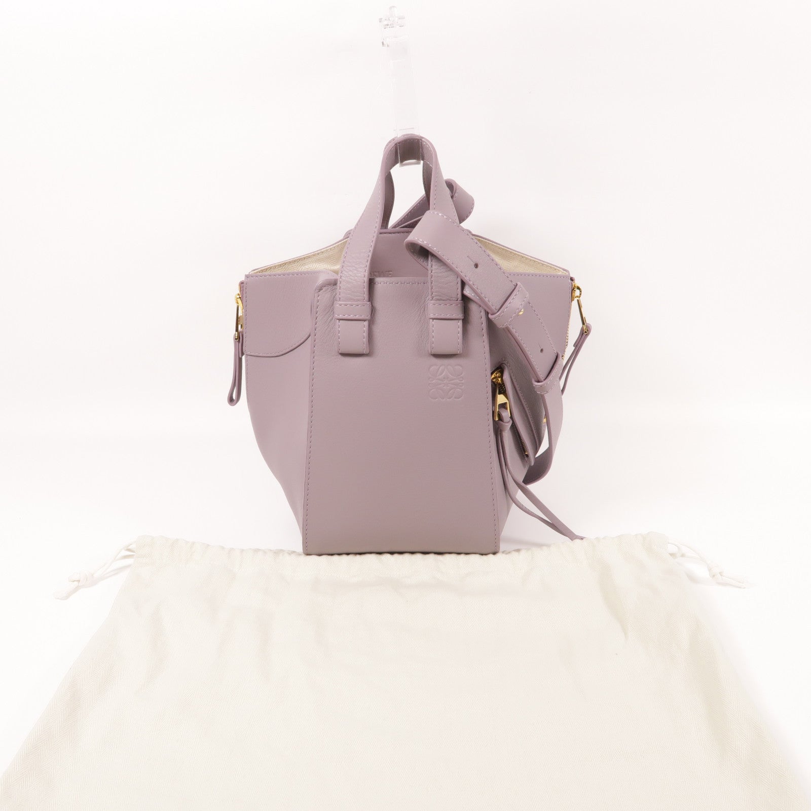 LOEWE 牛皮皮革Compact Hammock金扣手挽肩背兩用袋