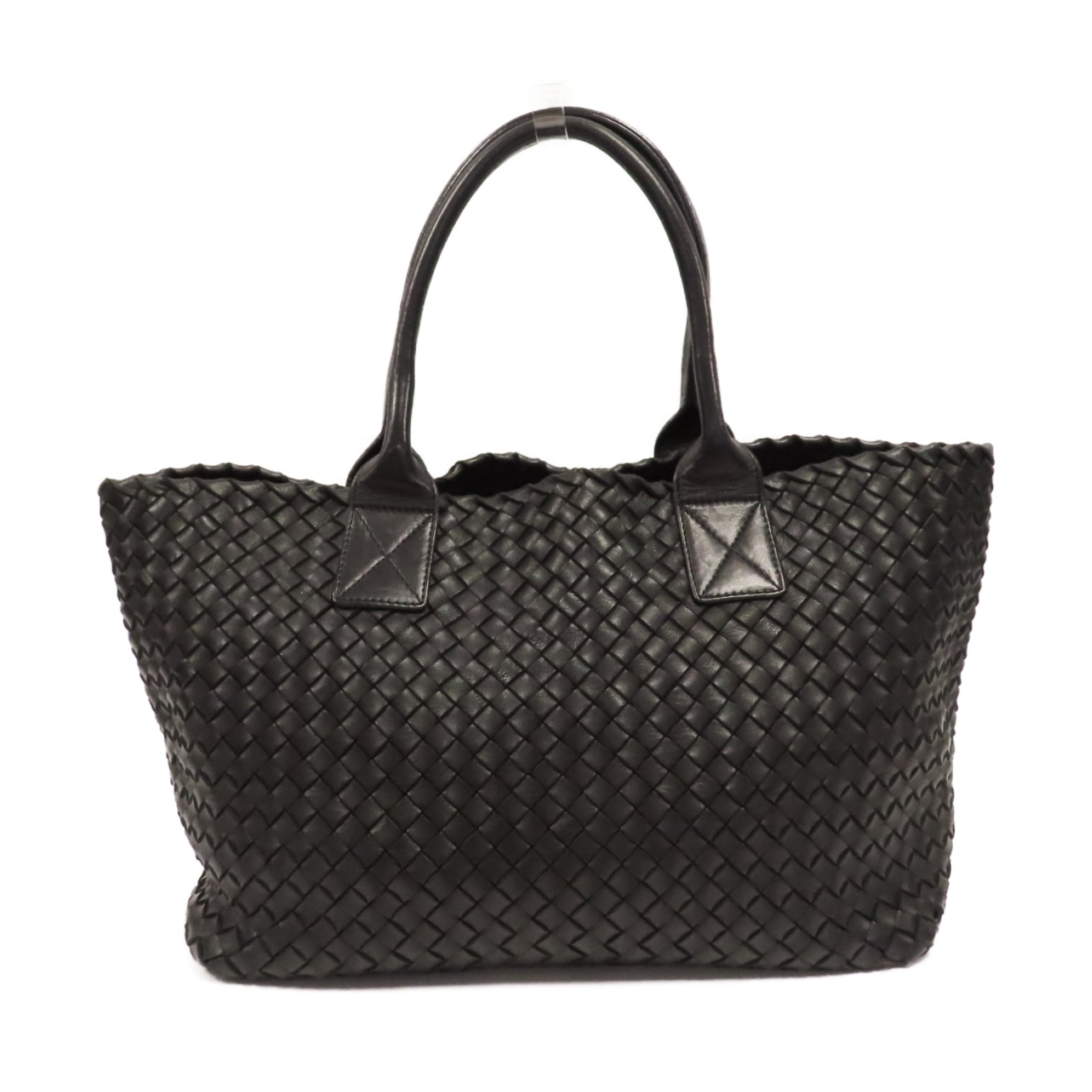 BOTTEGA VENETA 織紋皮革Hand Bag金扣手挽袋黑色
