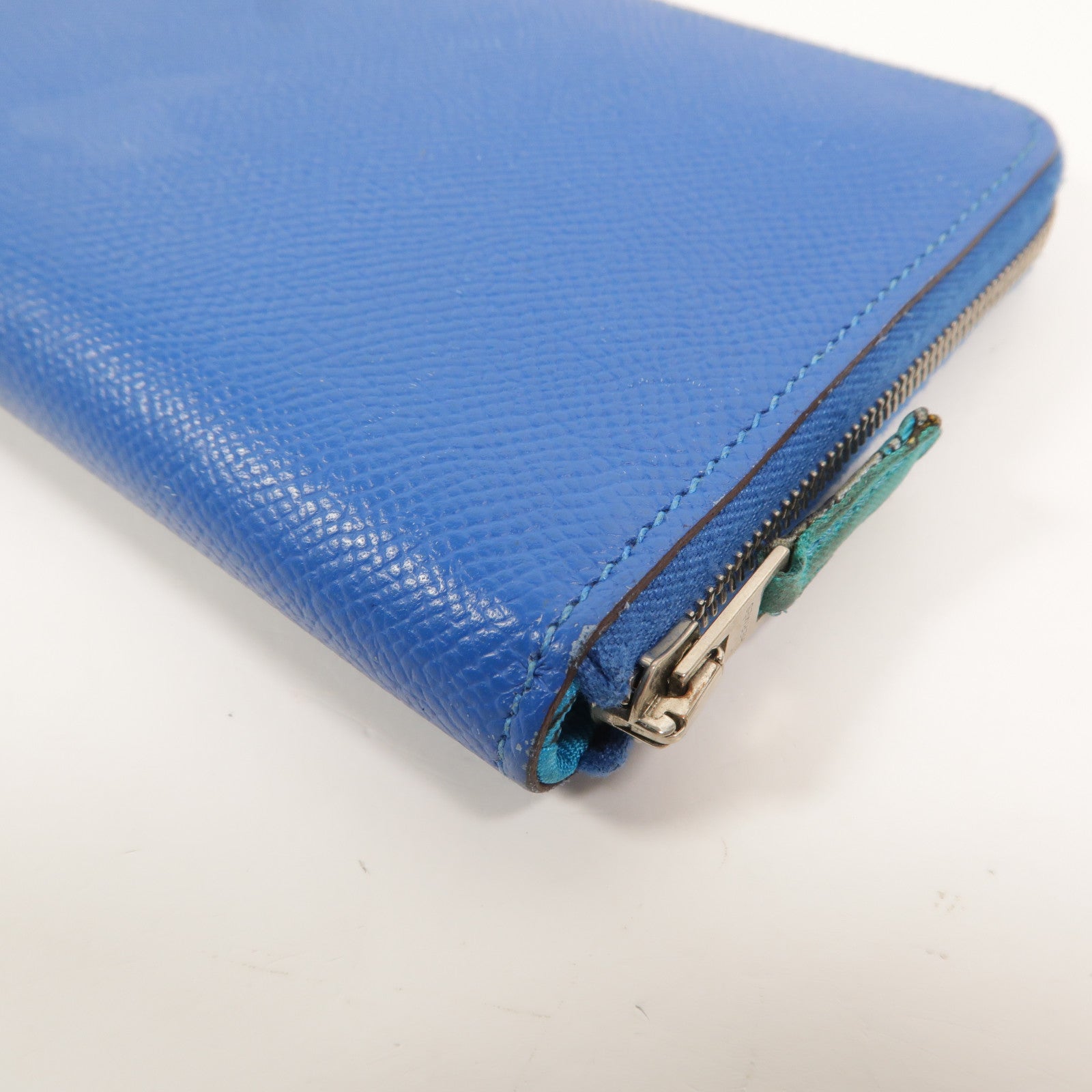 HERMES Epsom皮革Slik in Long Wallet長錢包Bleu Hydra