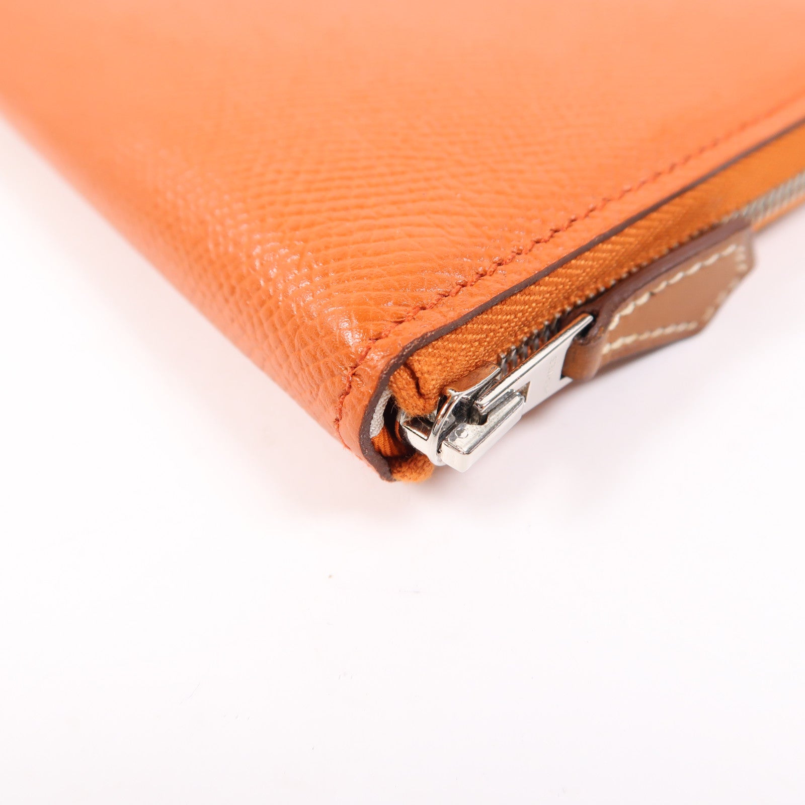 HERMES Epsom皮革Silk In Long Wallet銀扣長錢包6C Cuivre