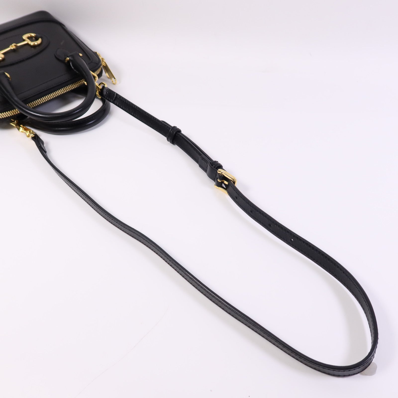 GUCCI 牛皮皮革Horsebit 1955 Mini Top Handle金扣手挽肩背兩用袋