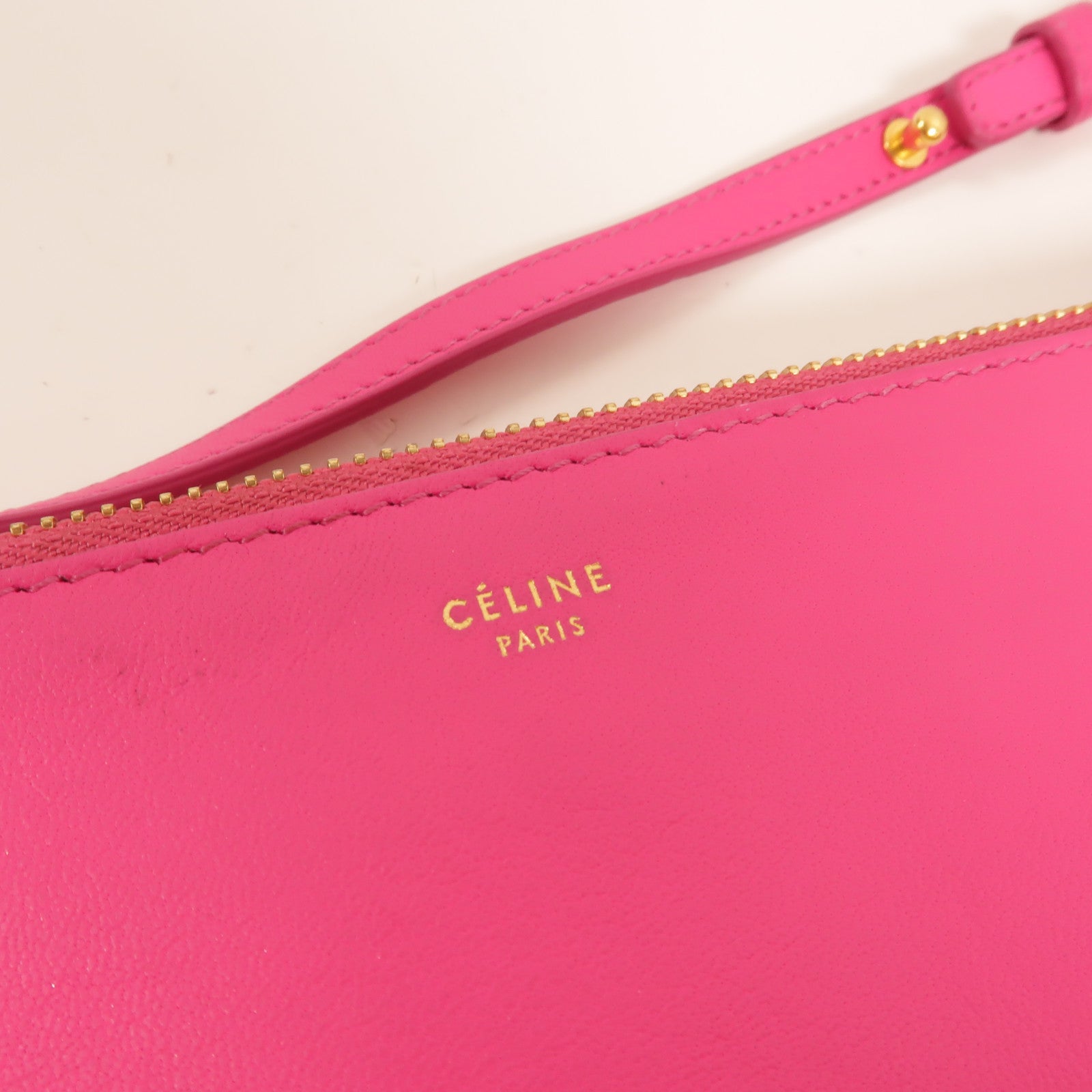 CELINE 羊皮皮革Trio Large金扣肩背袋