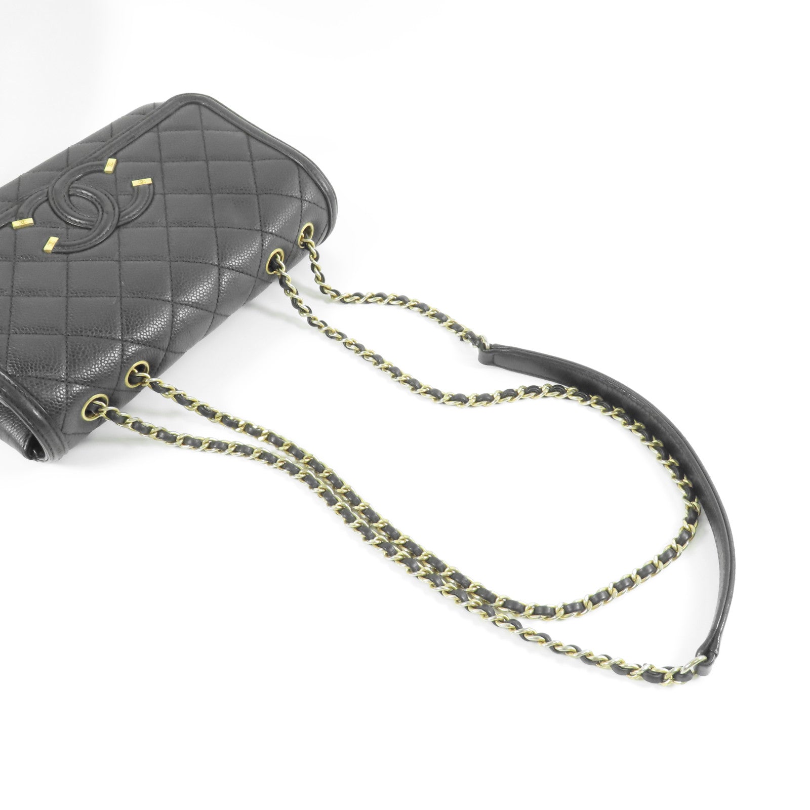 CHANEL 牛皮皮革CC Filigree金扣肩背袋