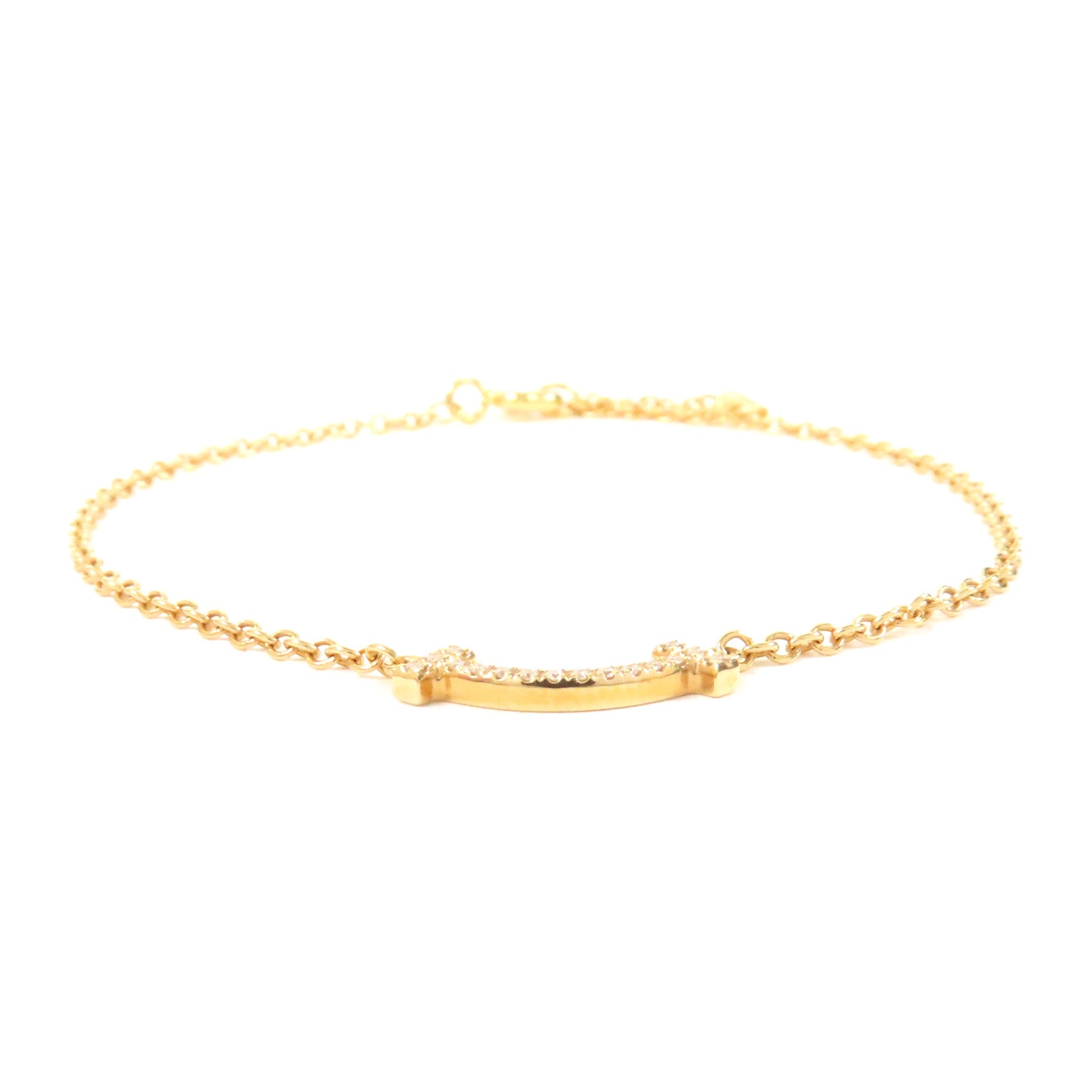 TIFFANY＆CO 【激減優惠】18K黃金T Smile Diamond Bracelet手鏈金色
