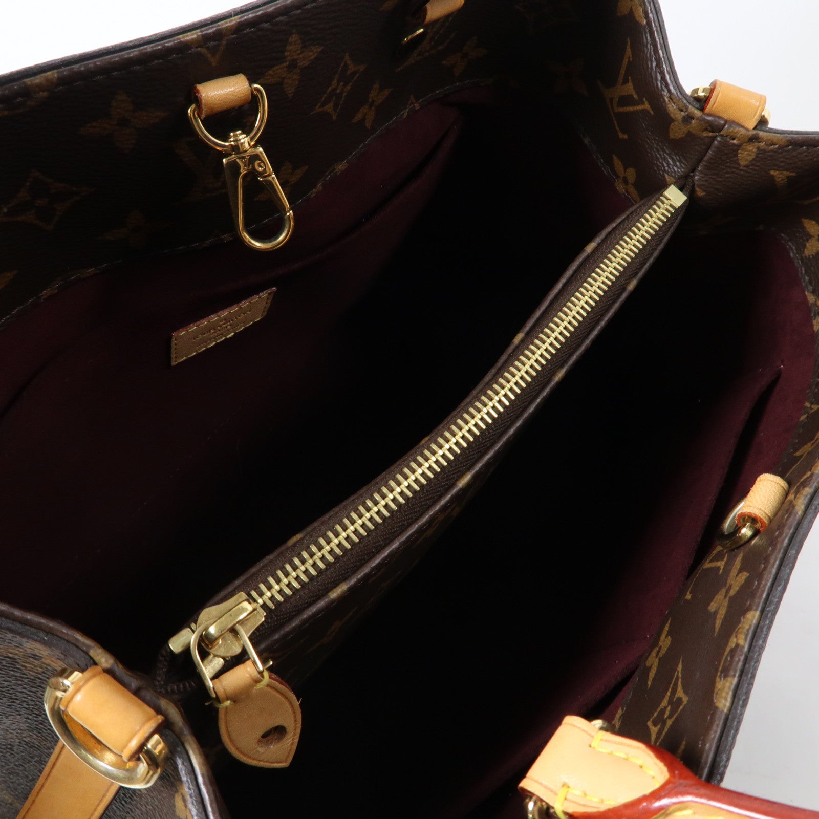 LOUIS VUITTON Monogram Montaigne MM金扣手挽肩背兩用袋啡色