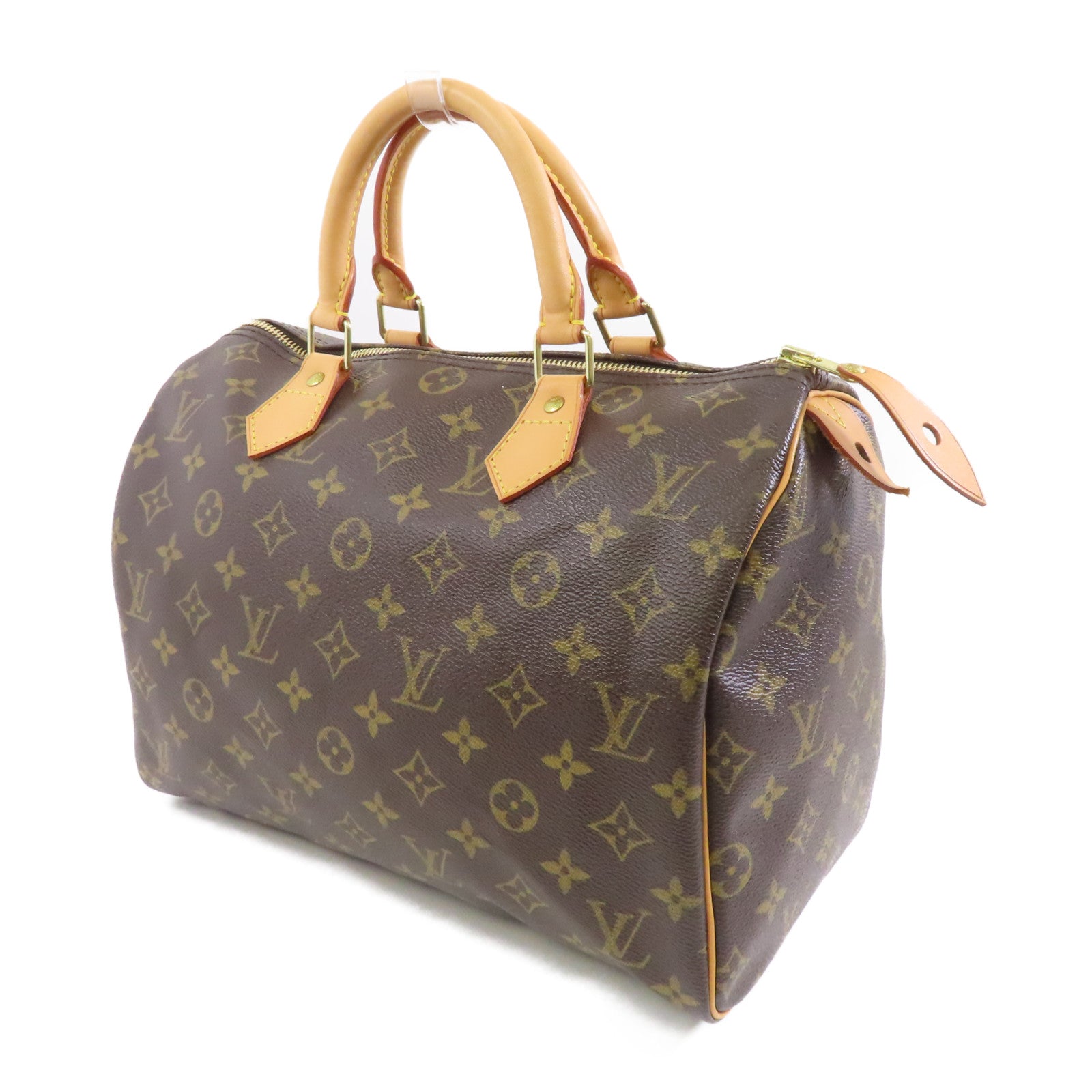 LOUIS VUITTON Monogram Speedy 30金扣手挽袋棕色