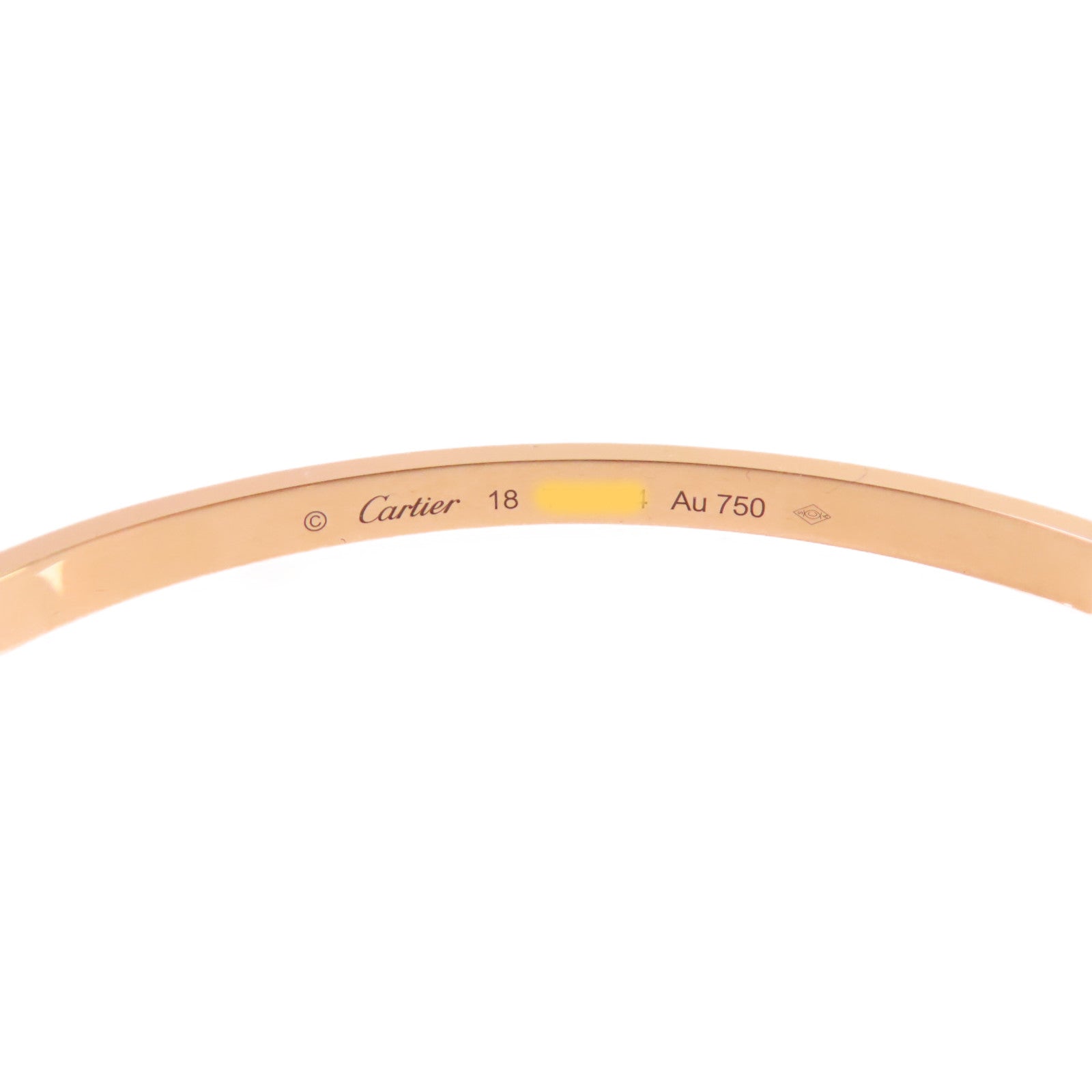 CARTIER 18K玫瑰金/鑽石Diamond Love Blaceret手鏈金色#18